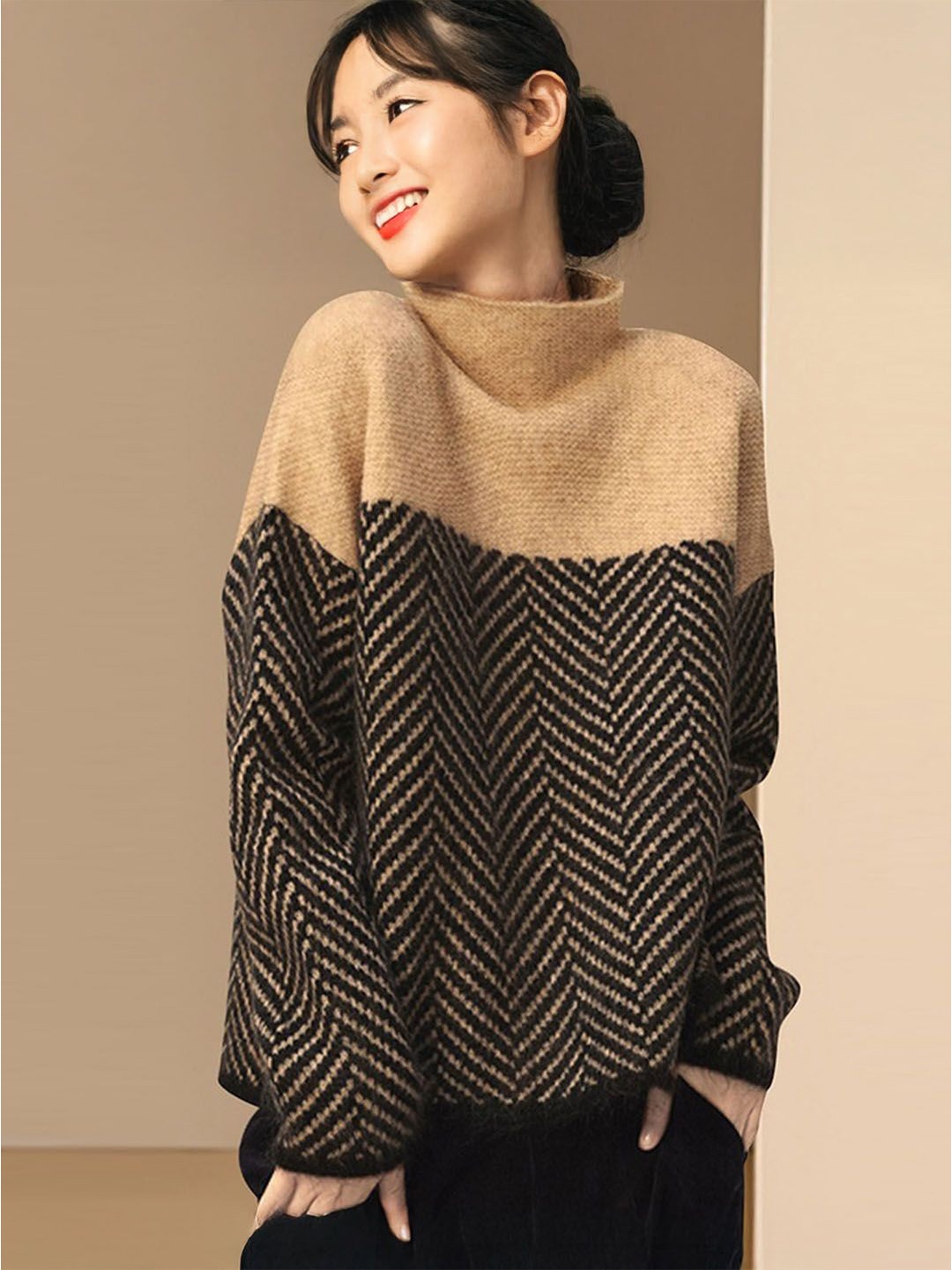 

StyleCast Women Printed Pullover, Khaki