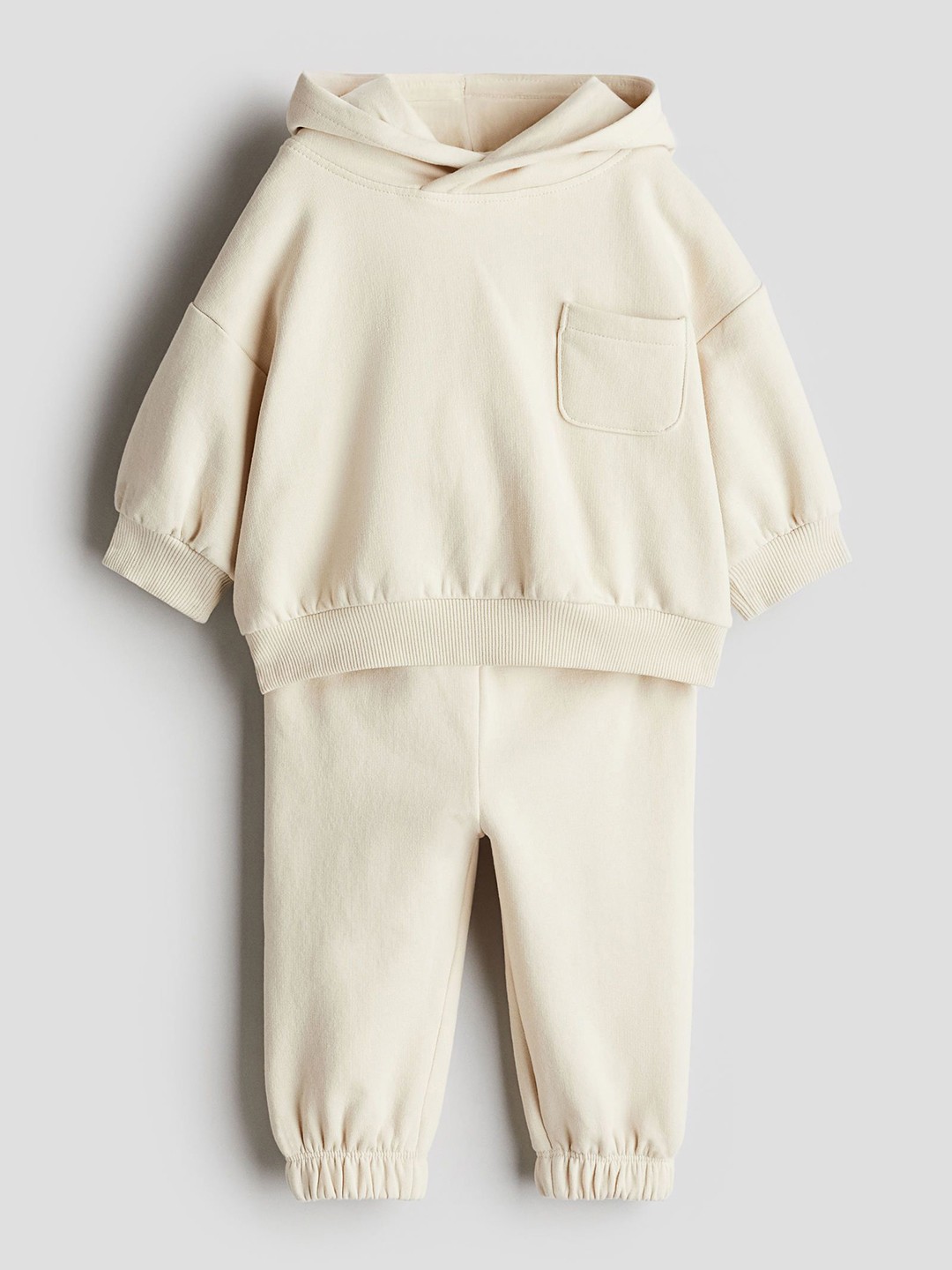 

H&M 2-Piece Cotton Sweatshirt Set, Beige