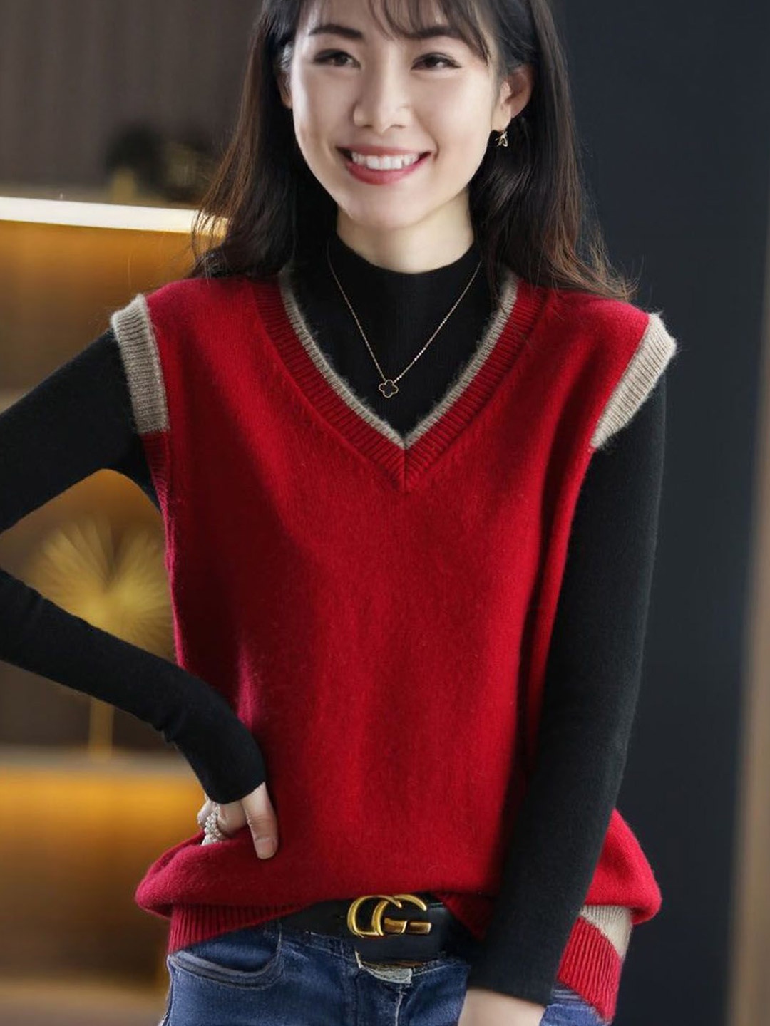

StyleCast Women Sweater Vest, Red