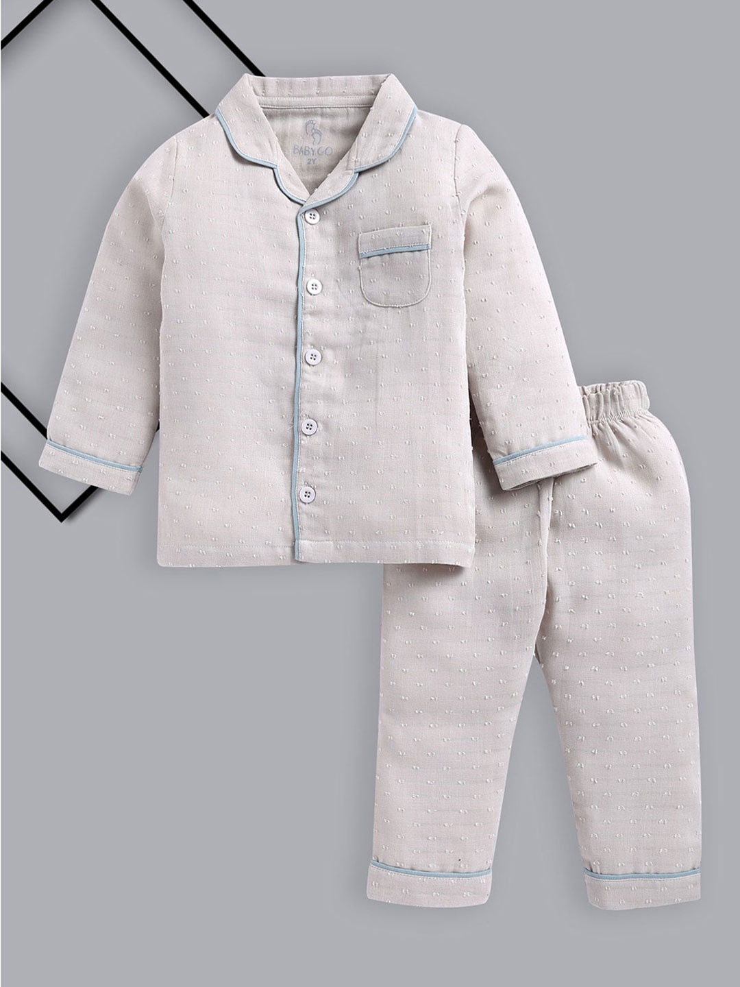 

BABY GO Boys Shirt with Pyjamas, Grey
