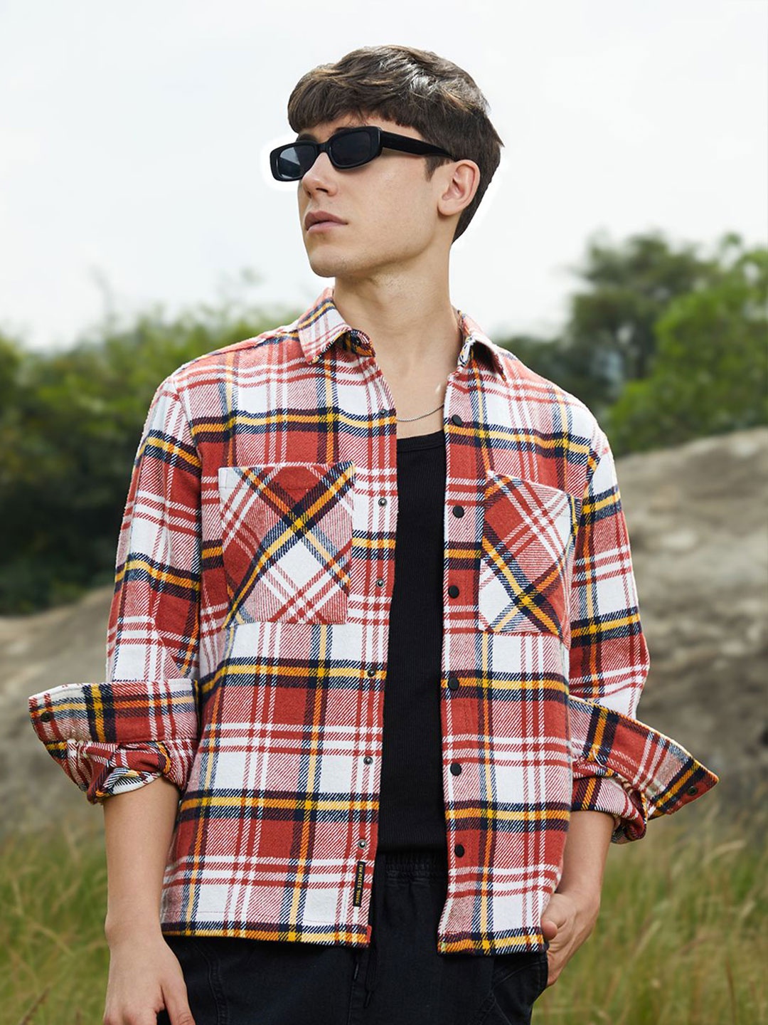 

Campus Sutra Men Comfort Opaque Checked Casual Shirt, Multi