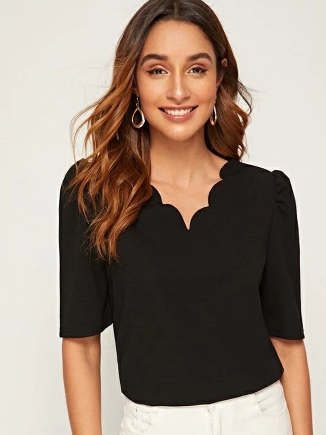 

Stylecast X Slyck Puff Sleeve Top, Black