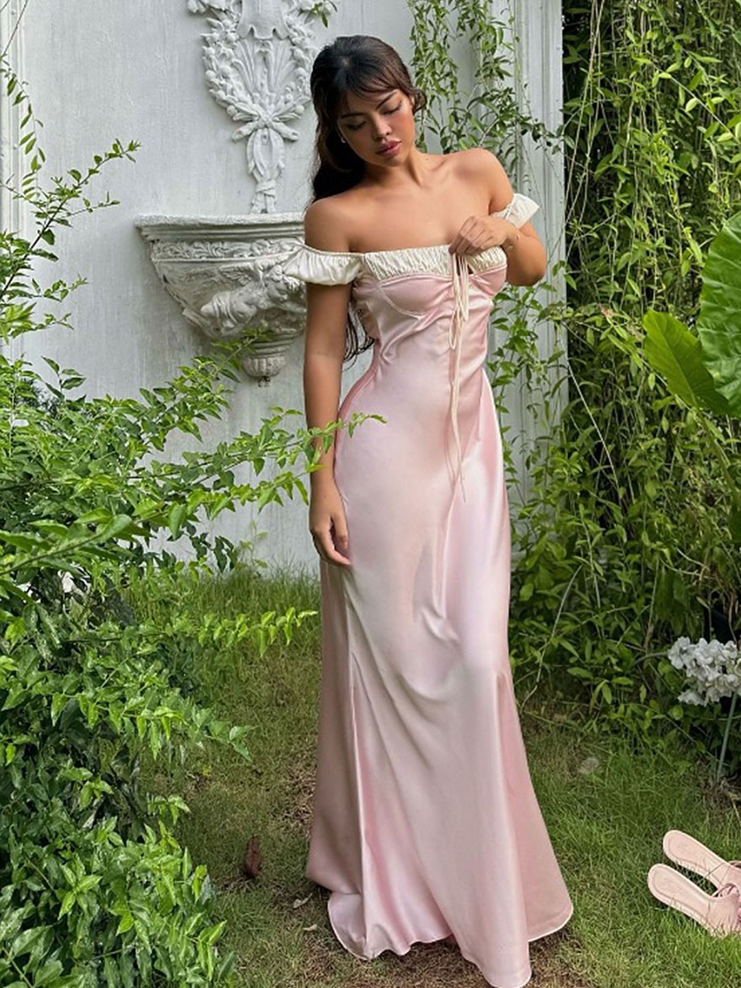 

LULU & SKY Off-Shoulder Maxi Dress, Pink