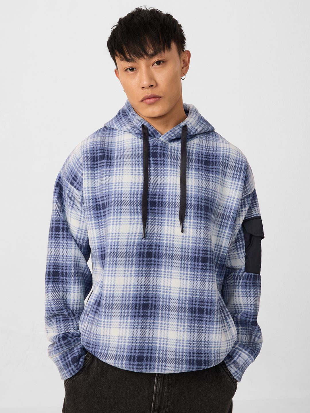 

The Souled Store Men Checked Hooded Sweatshirt, Multi