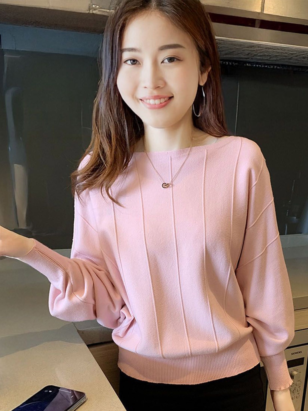 

StyleCast Women Striped Pullover, Pink