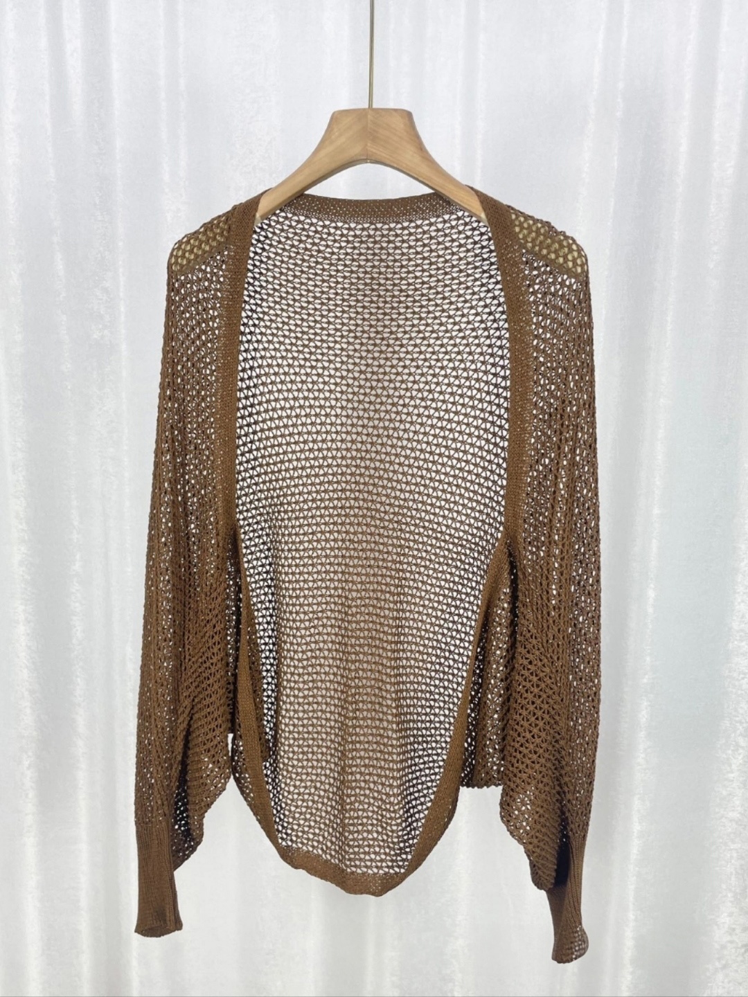 

KPOP Women Self Design V-Neck Long Sleeves Top, Brown