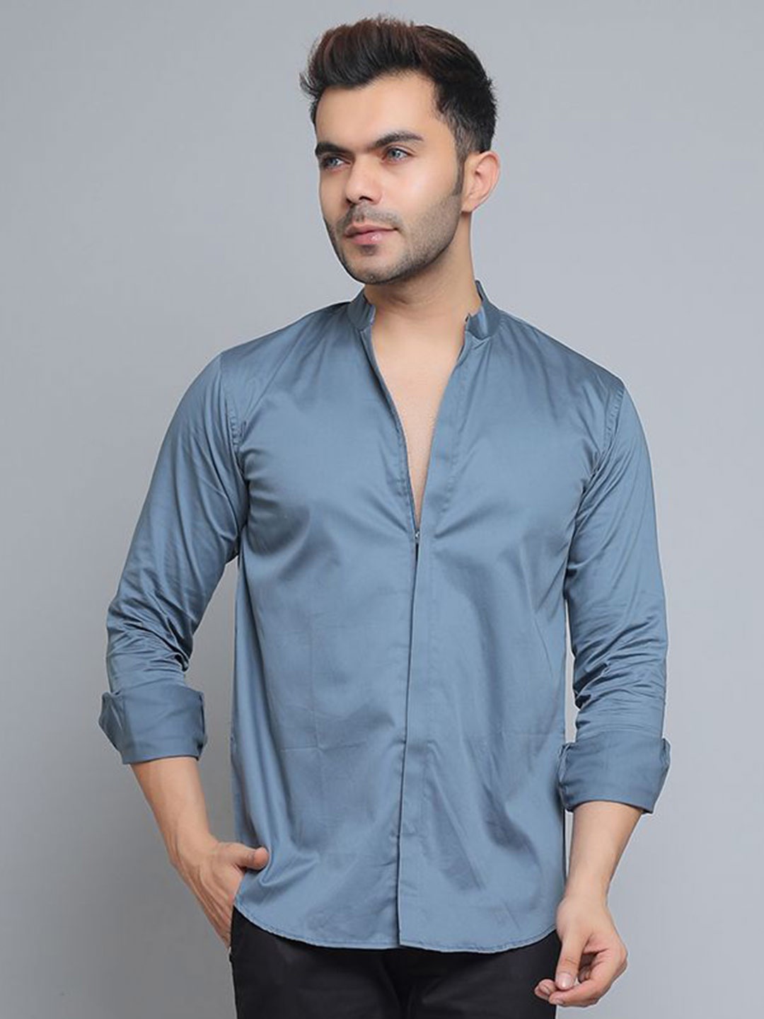 

Mculine Men Standard Opaque Casual Shirt, Blue