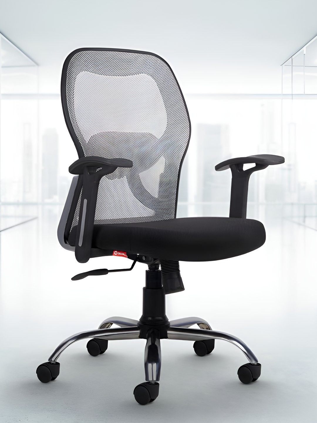 

CELLBELL Grey Taurus C100 Lite Mid Back Comfortable Mesh Office Arm Chair