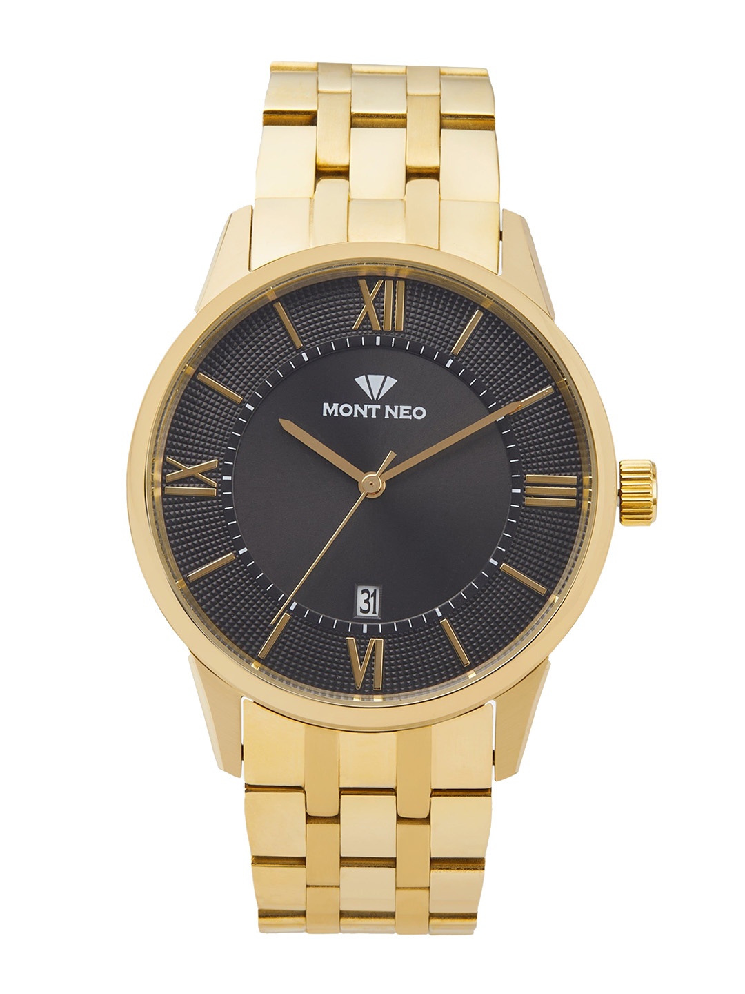 

MONT NEO Men Dial & Bracelet Style Straps Analogue Watch 7019E-M2204, Black