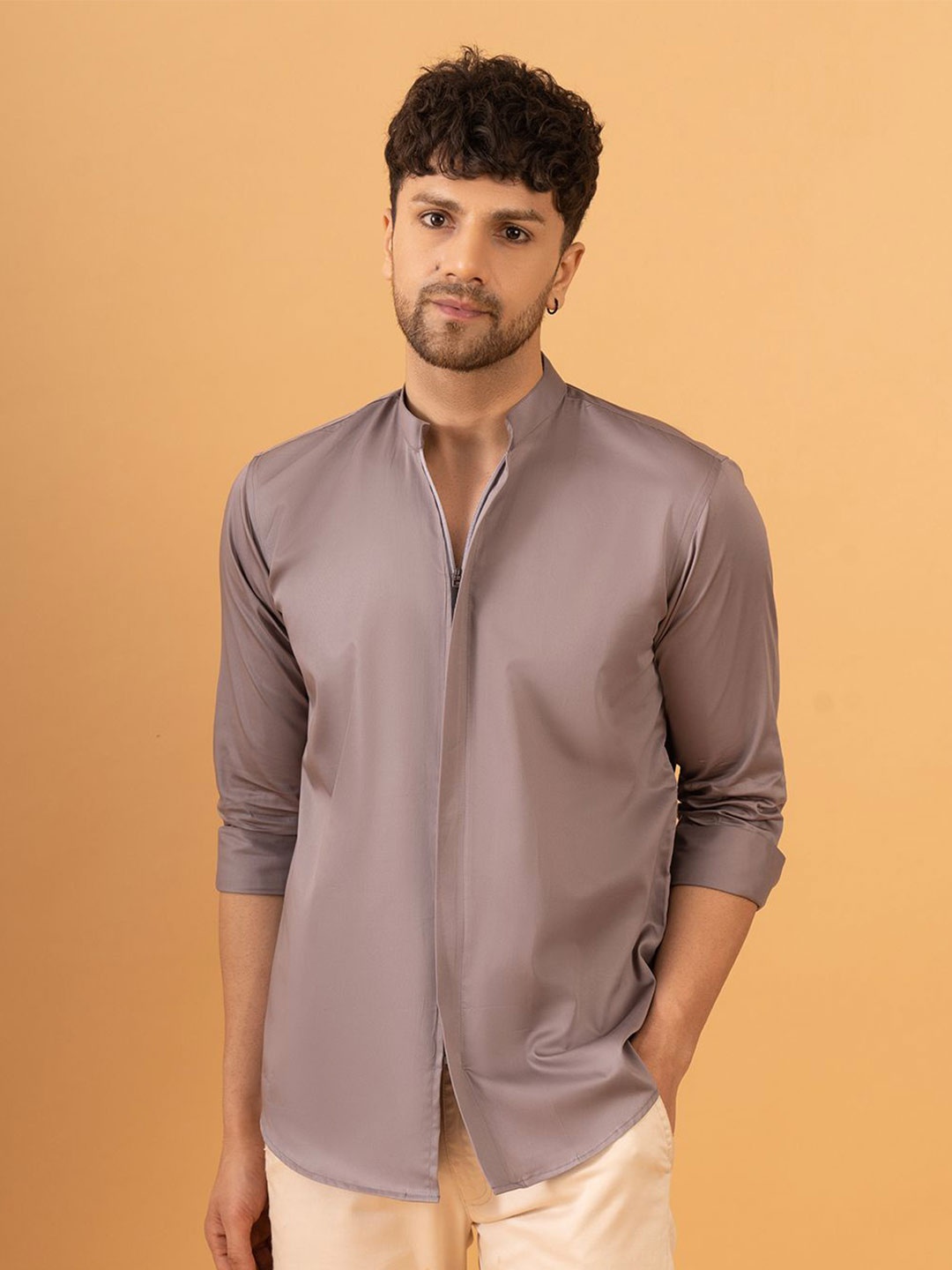 

Mculine Men Standard Opaque Casual Shirt, Grey