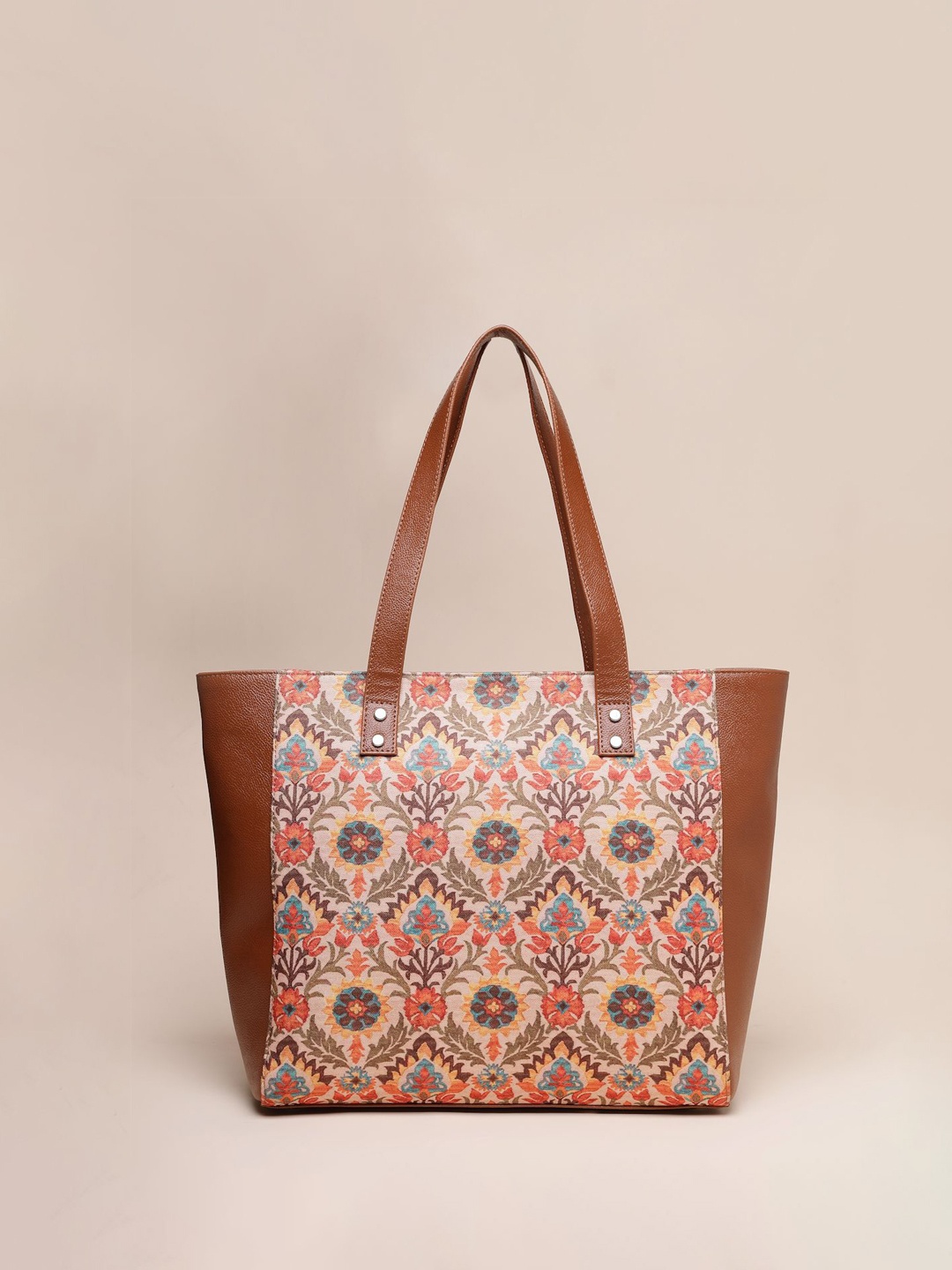 

Anouk Women Floral Printed Structured Shoulder Bag, Brown