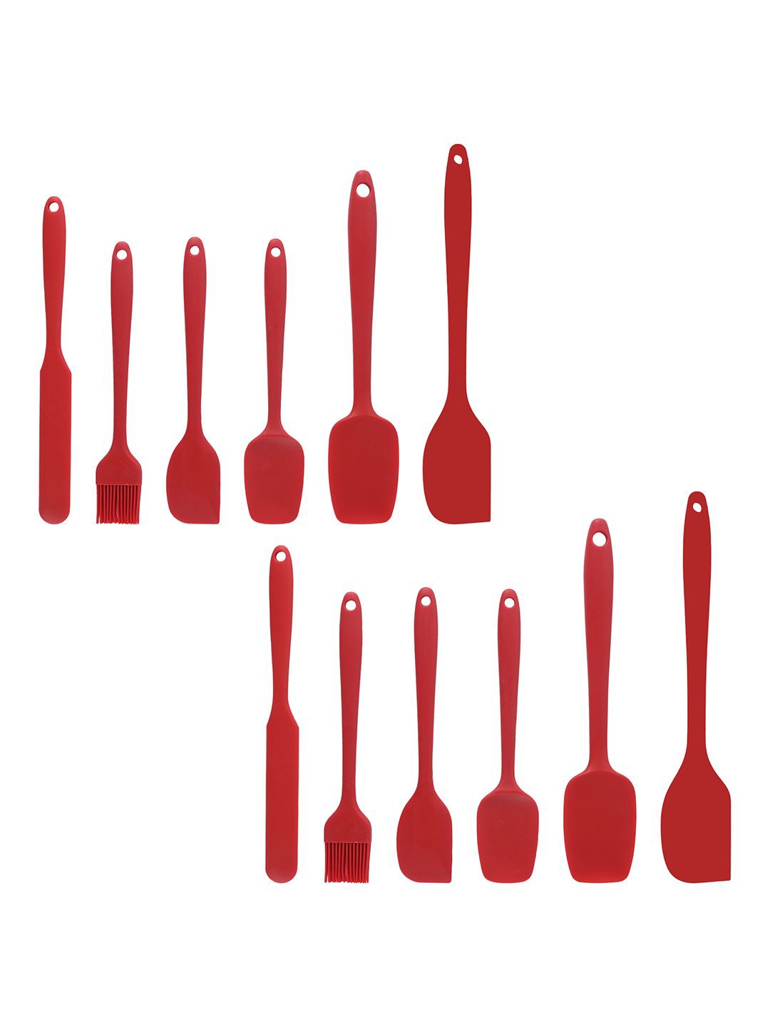 

Kuber Industries Red 12 Pieces Silicone Nonstick Spatula Set