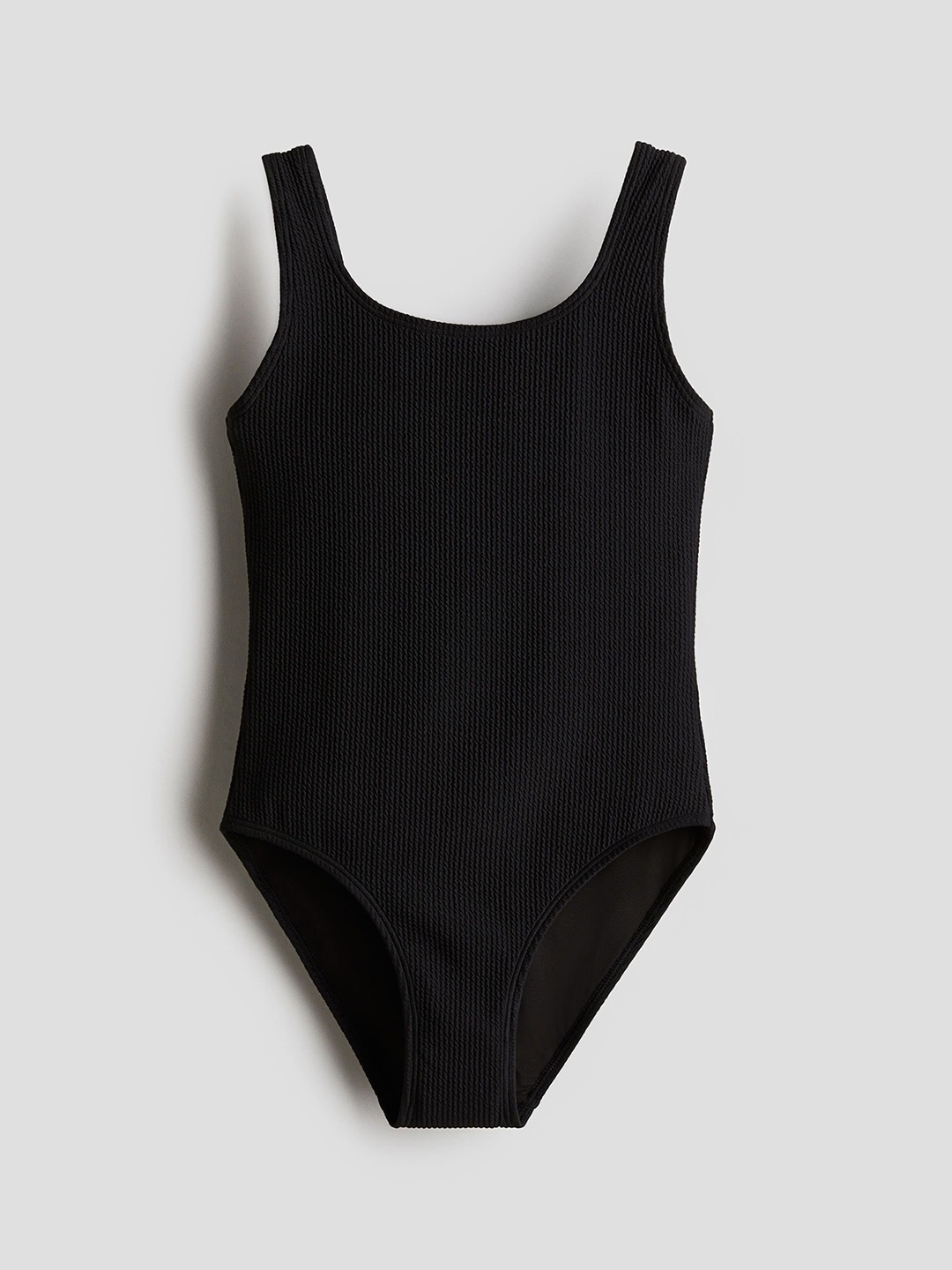 

H&M Girls Ribbed Swimsuit, Black