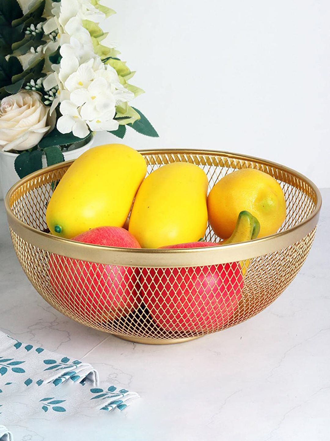 

Kuber Industries Gold Fruit and Vegetable Basket