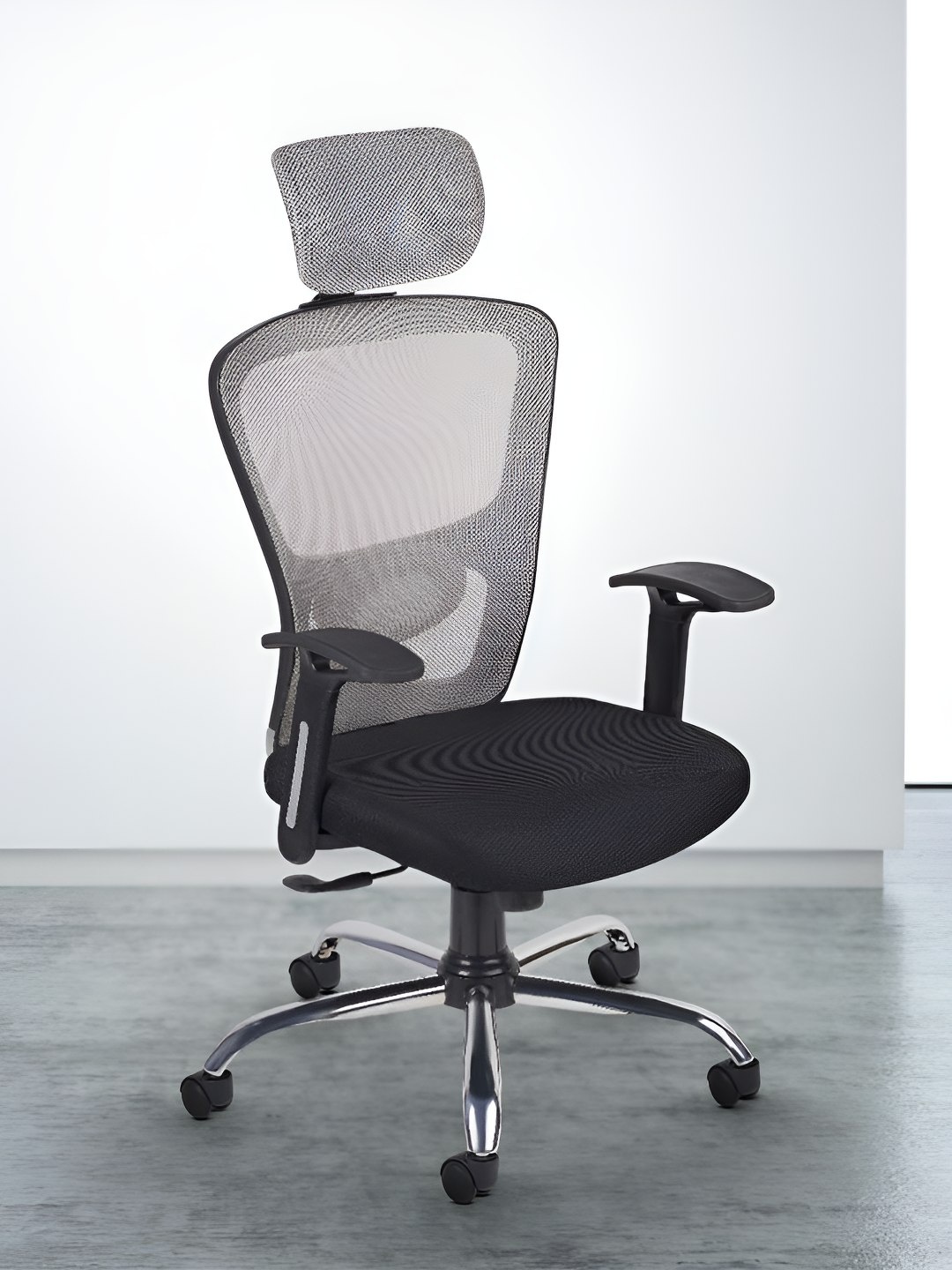 

CELLBELL C110 Leo Grey & Black High Back Mesh Office Arm Chair