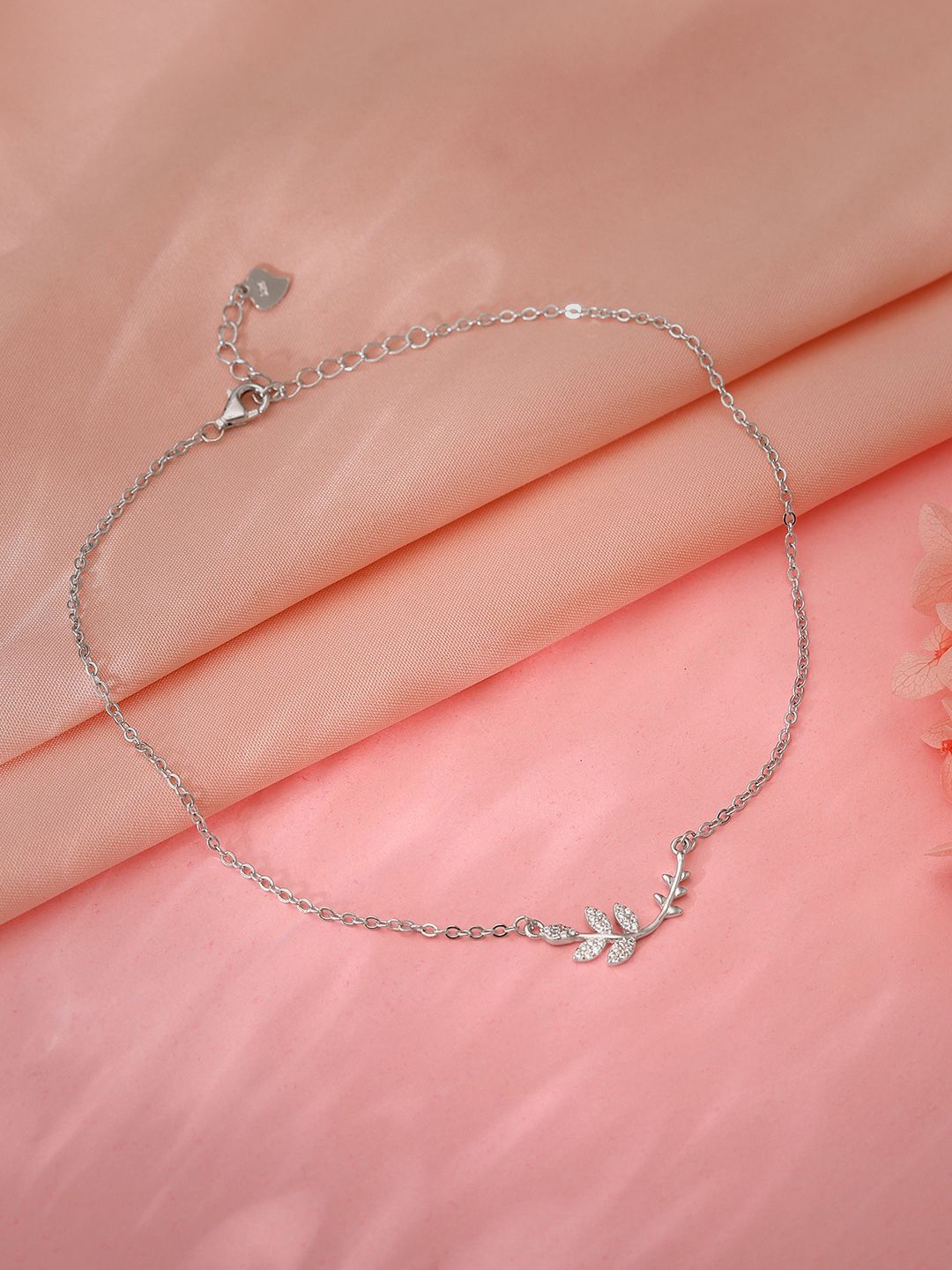 

GIVA 925 Sterling Silver Rhodium-Plated Anklet