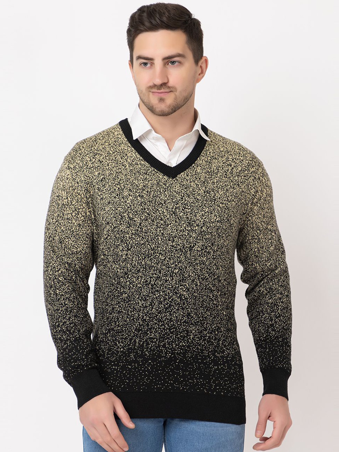 

BeriBlu Men Printed Pullover, Yellow