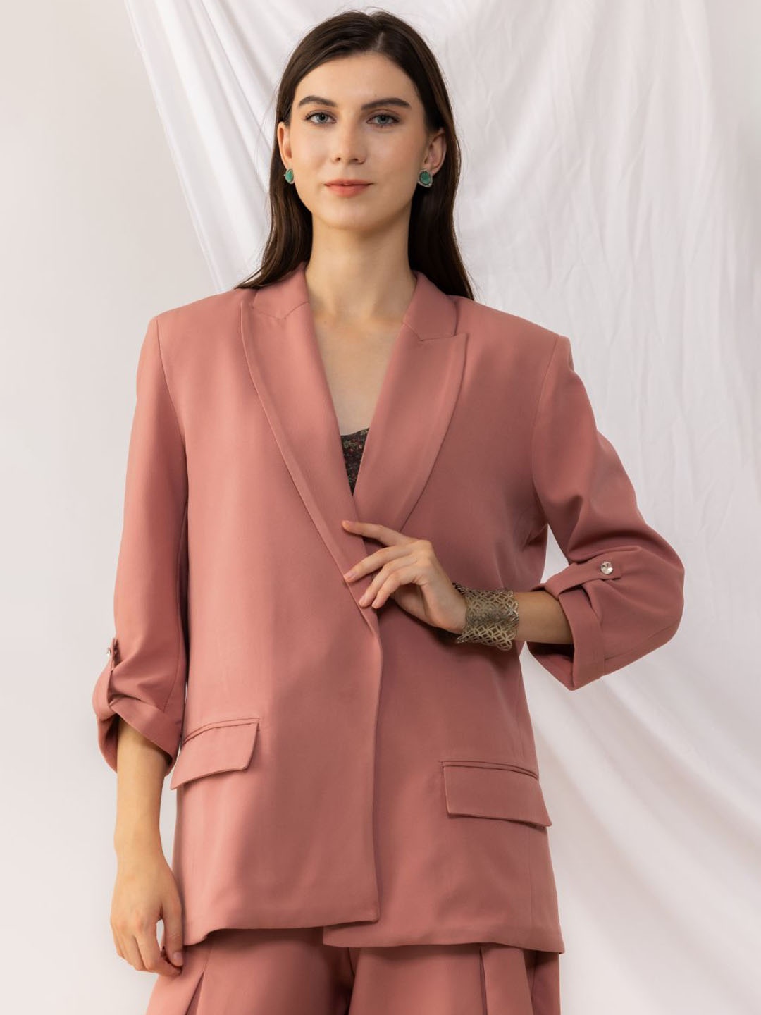 

KOVET Single Breasted Blazer, Coral