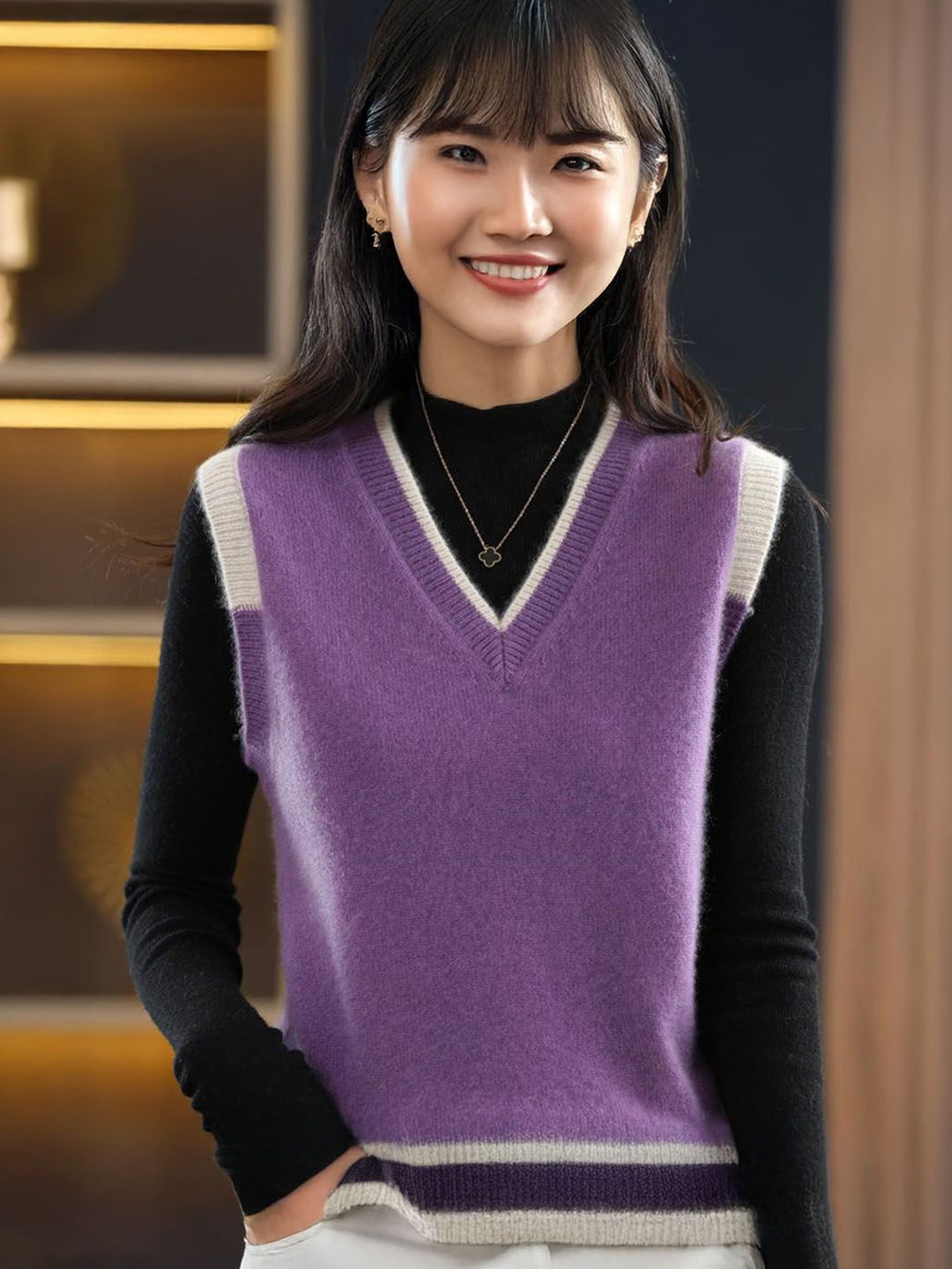 

StyleCast Women Colourblocked Pullover, Purple
