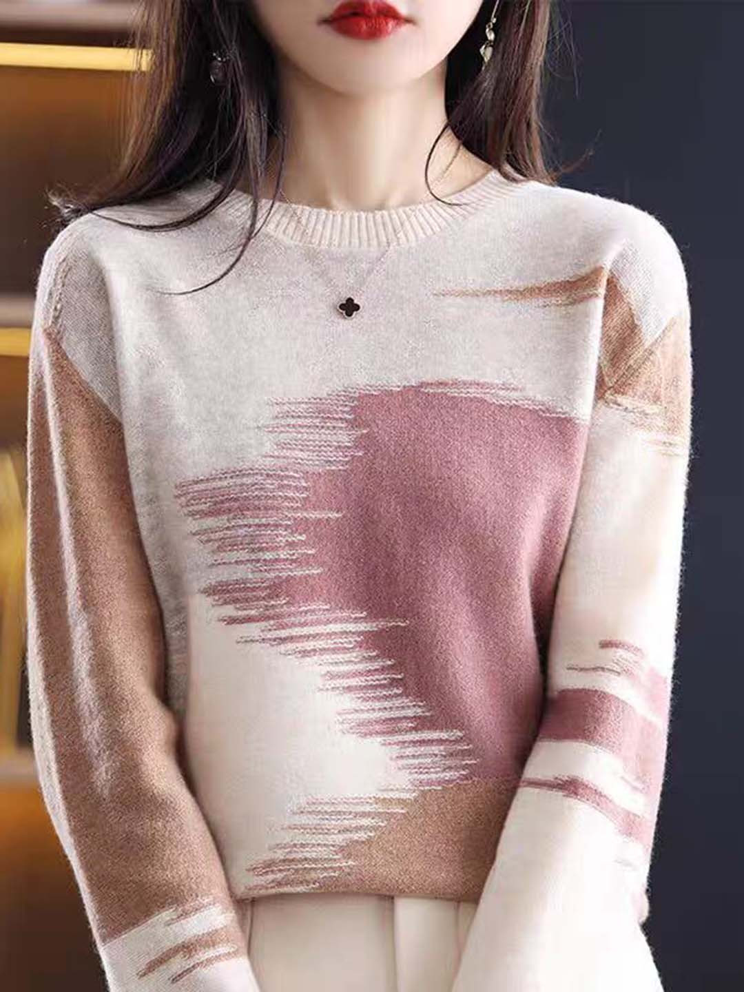 

StyleCast Women Printed Pullover Sweater, White