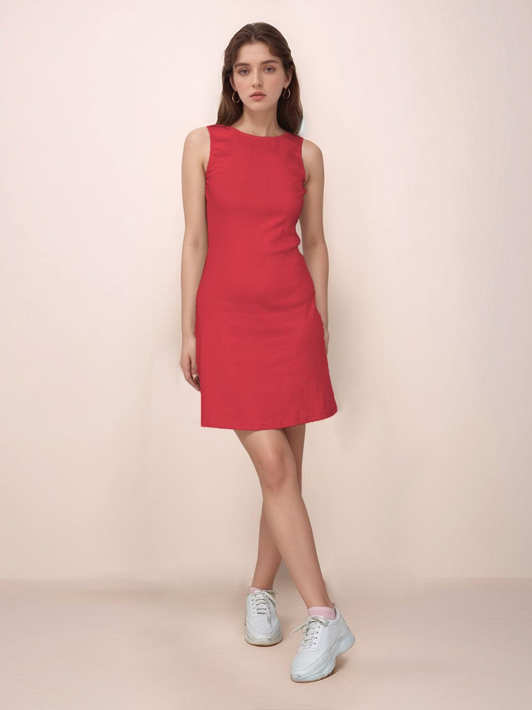 

Zink London Boat Neck Short Bodycon Dress, Pink