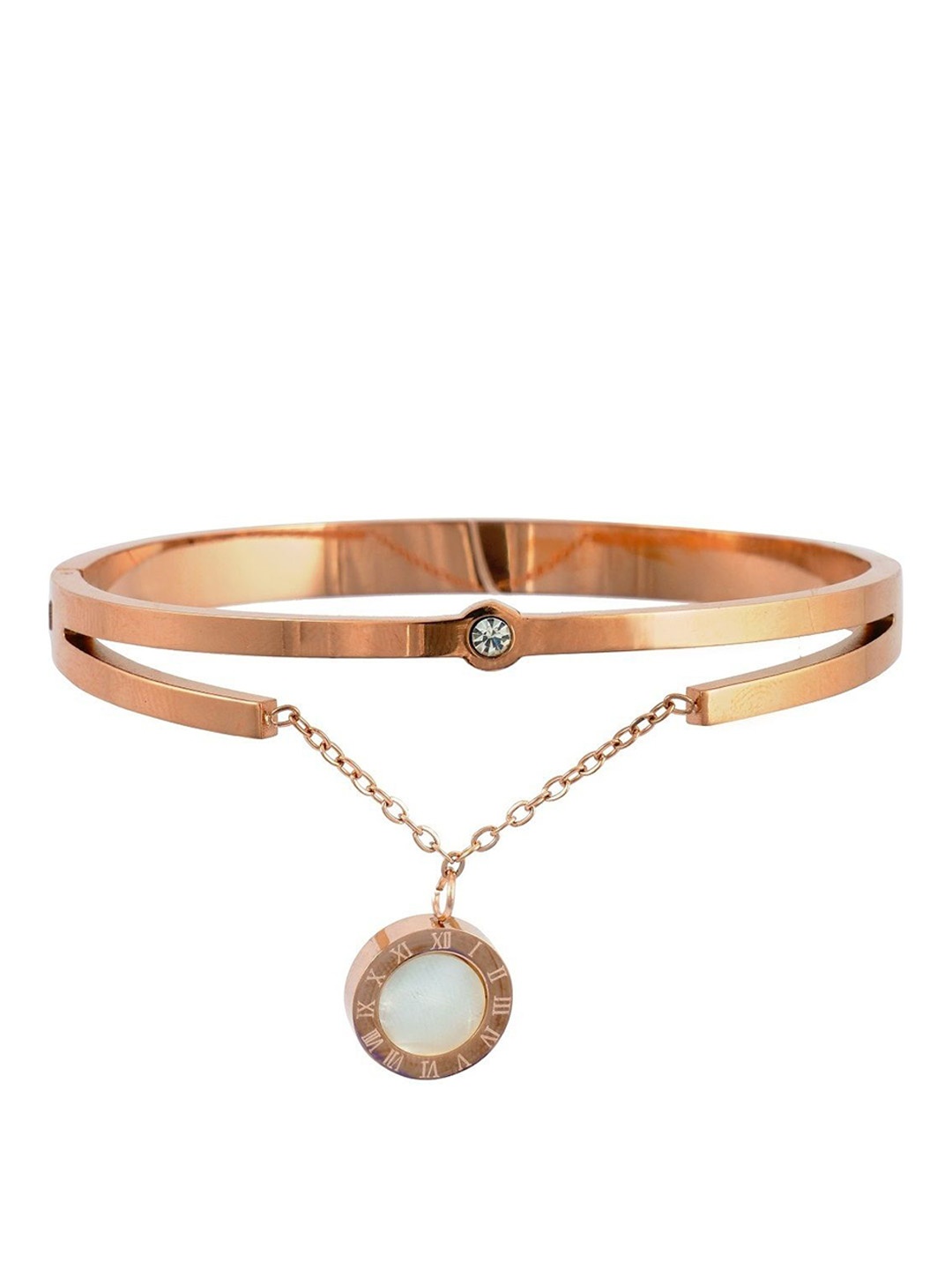 

V FASHION JEWELLERY Gold-Plated Stone Studded Bracelet, Rose