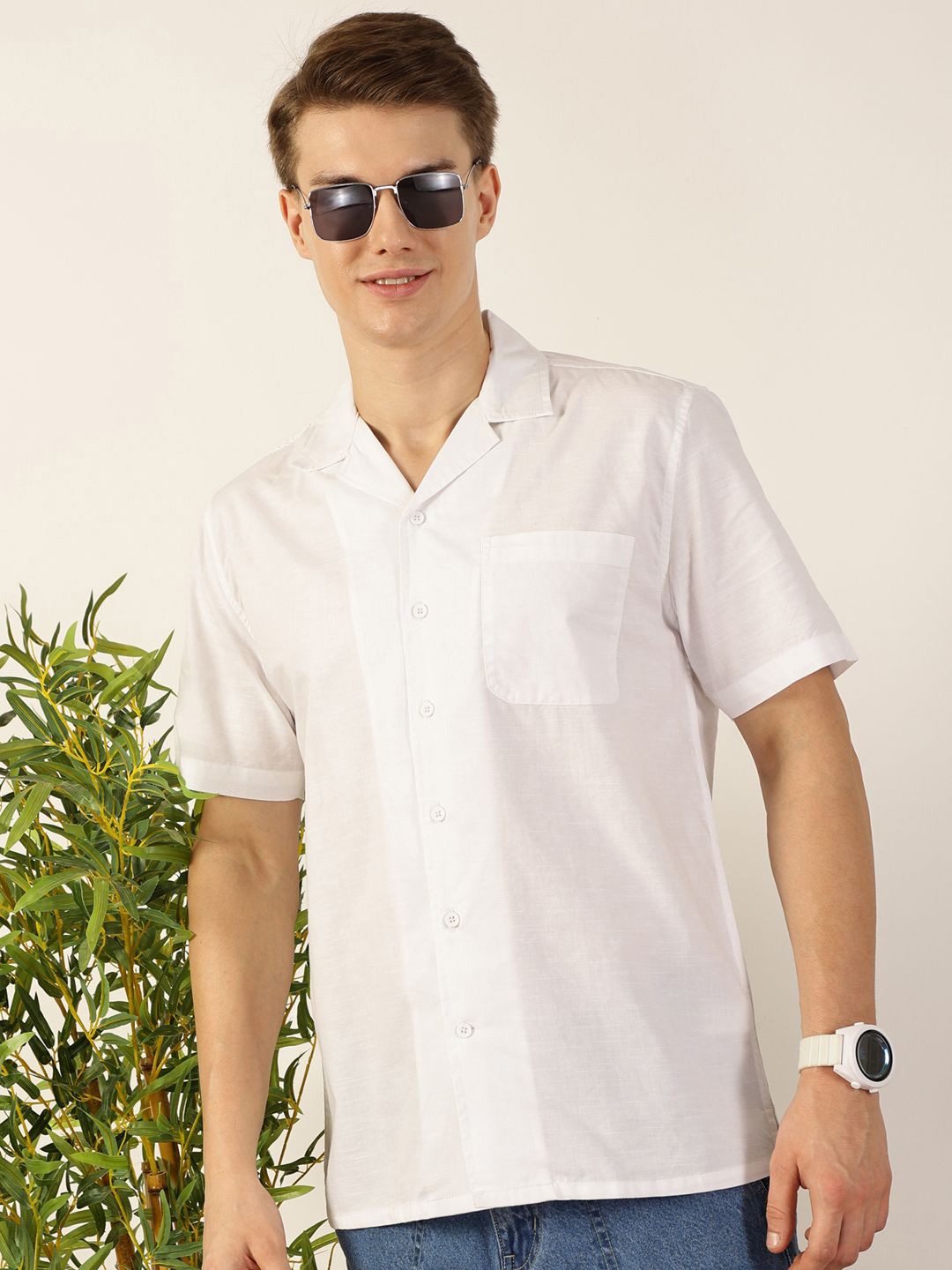 

Mast & Harbour Men Premium Solid Casual Shirt, White