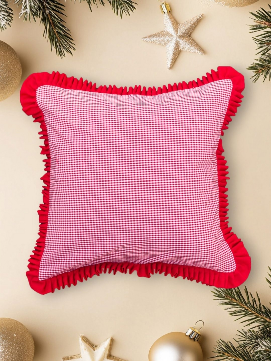 

BandBox Red & White Checked Square Cushion Covers