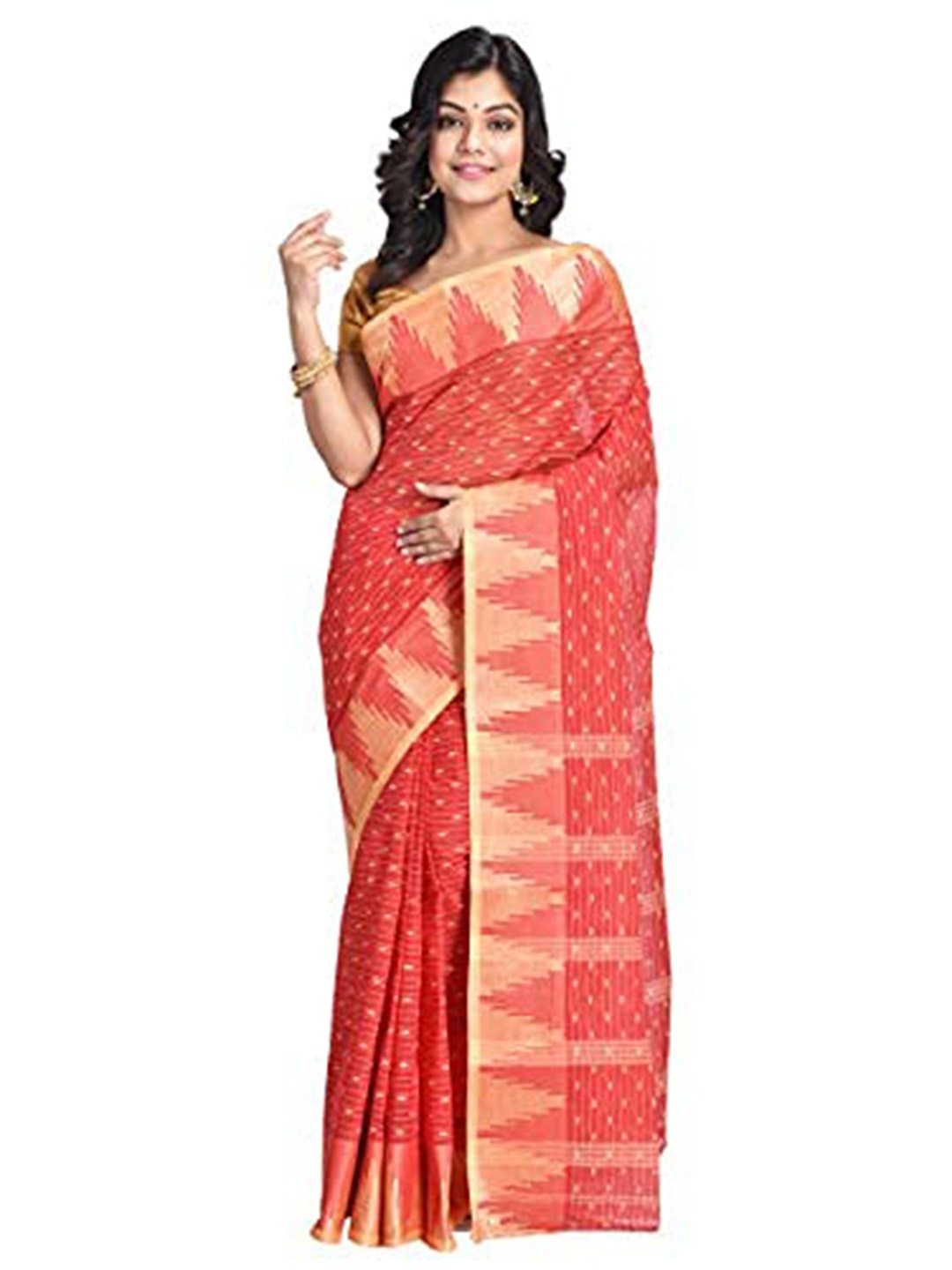 

RAJ SAREE HOUSE Woven Design Saree, Red