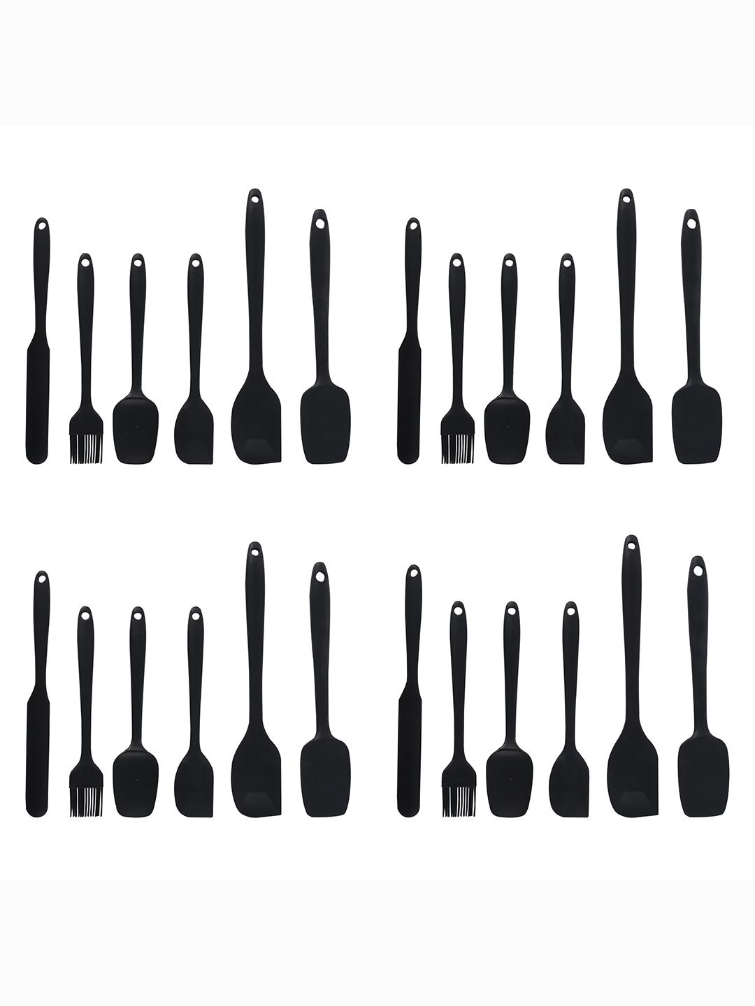 

Kuber Industries Unisex Black 24 Pcs Silicone Nonstick Spatula Set