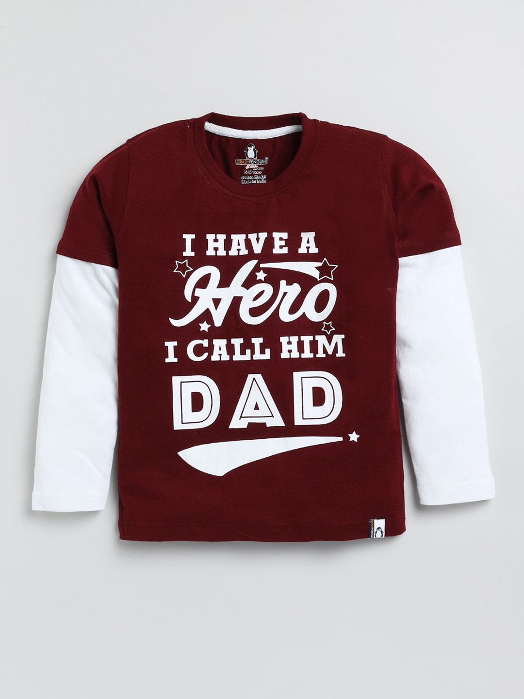 

CRAZYPENGUIN ELITE Boys Typography Printed T-shirt, Maroon