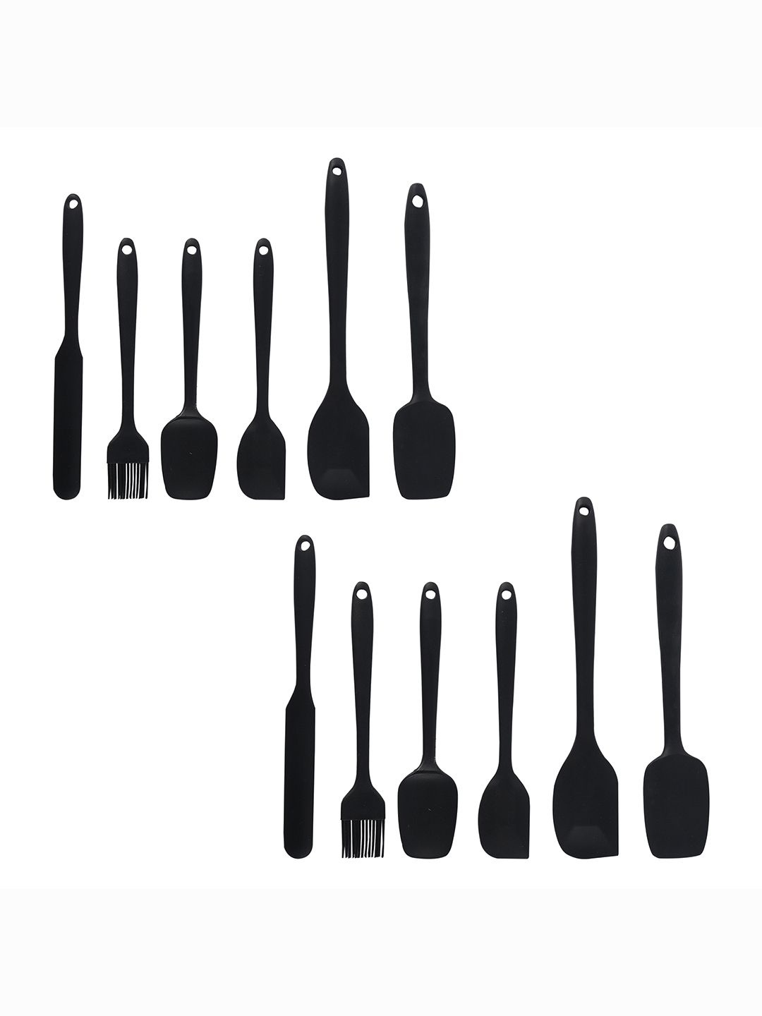 

Kuber Industries Unisex 12 Pcs Silicone Nonstick Spatula Set, Black