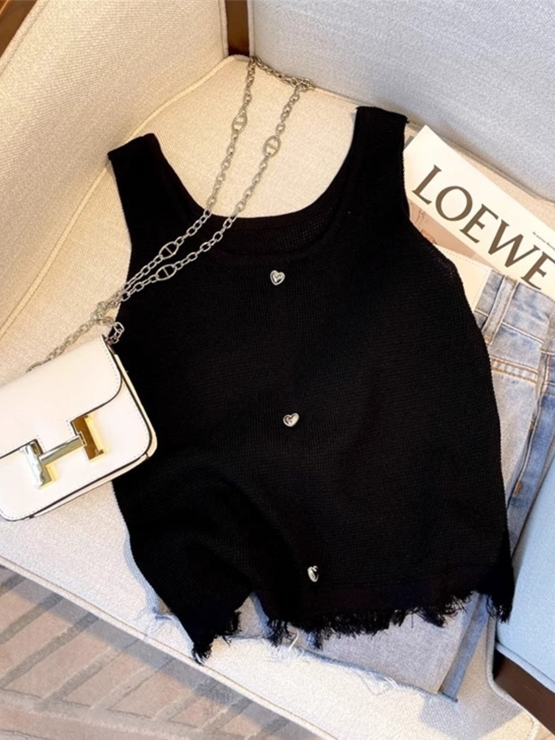 

HERE&NOW Women Round Neck Top, Black