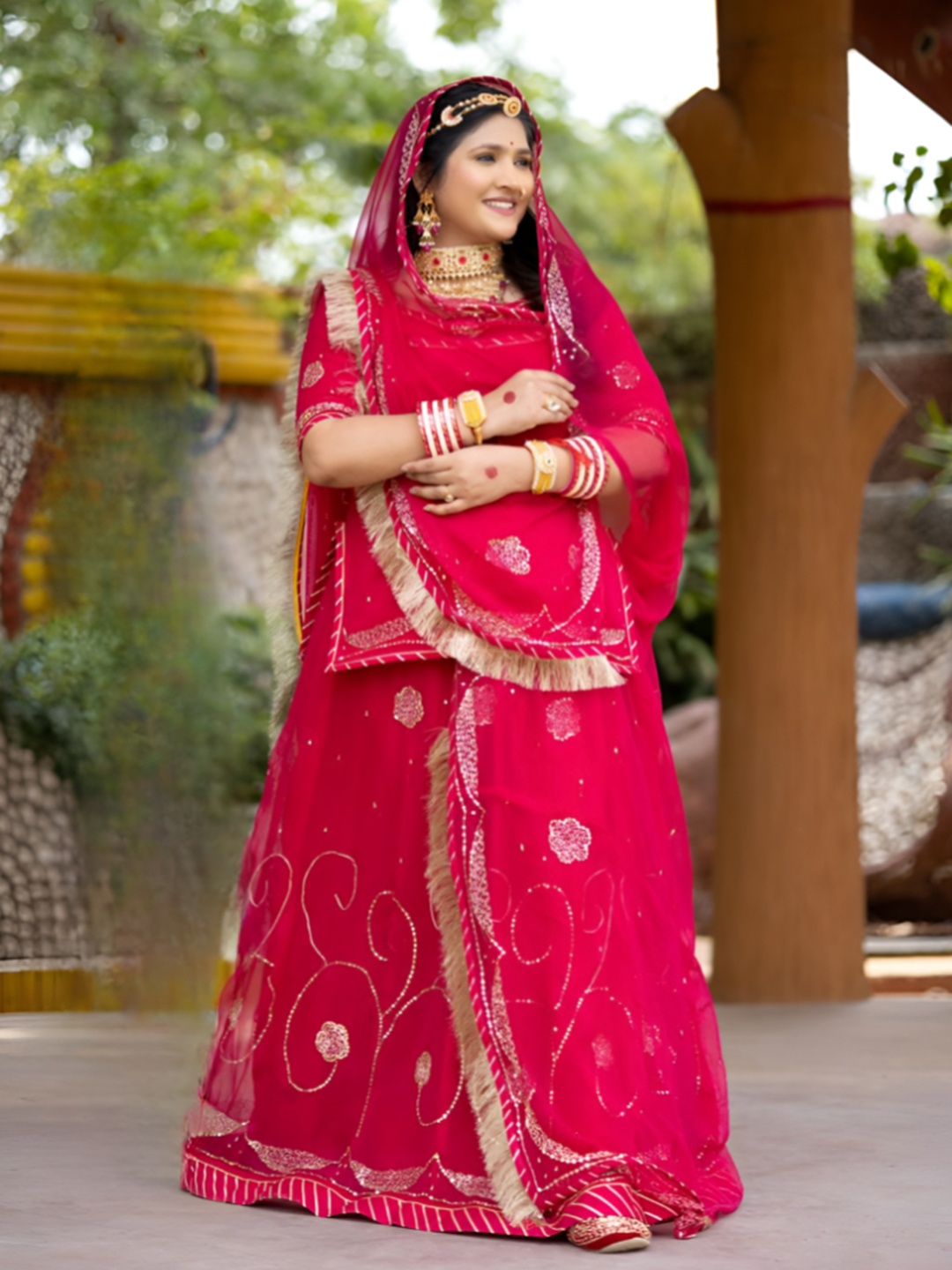 

KALIYAN Woven Design Ready to Wear Lehenga & Blouse With Dupatta, Rose gold