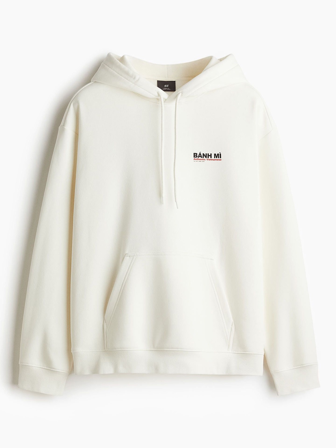 

H&M Men Loose Fit Printed Hoodie, White