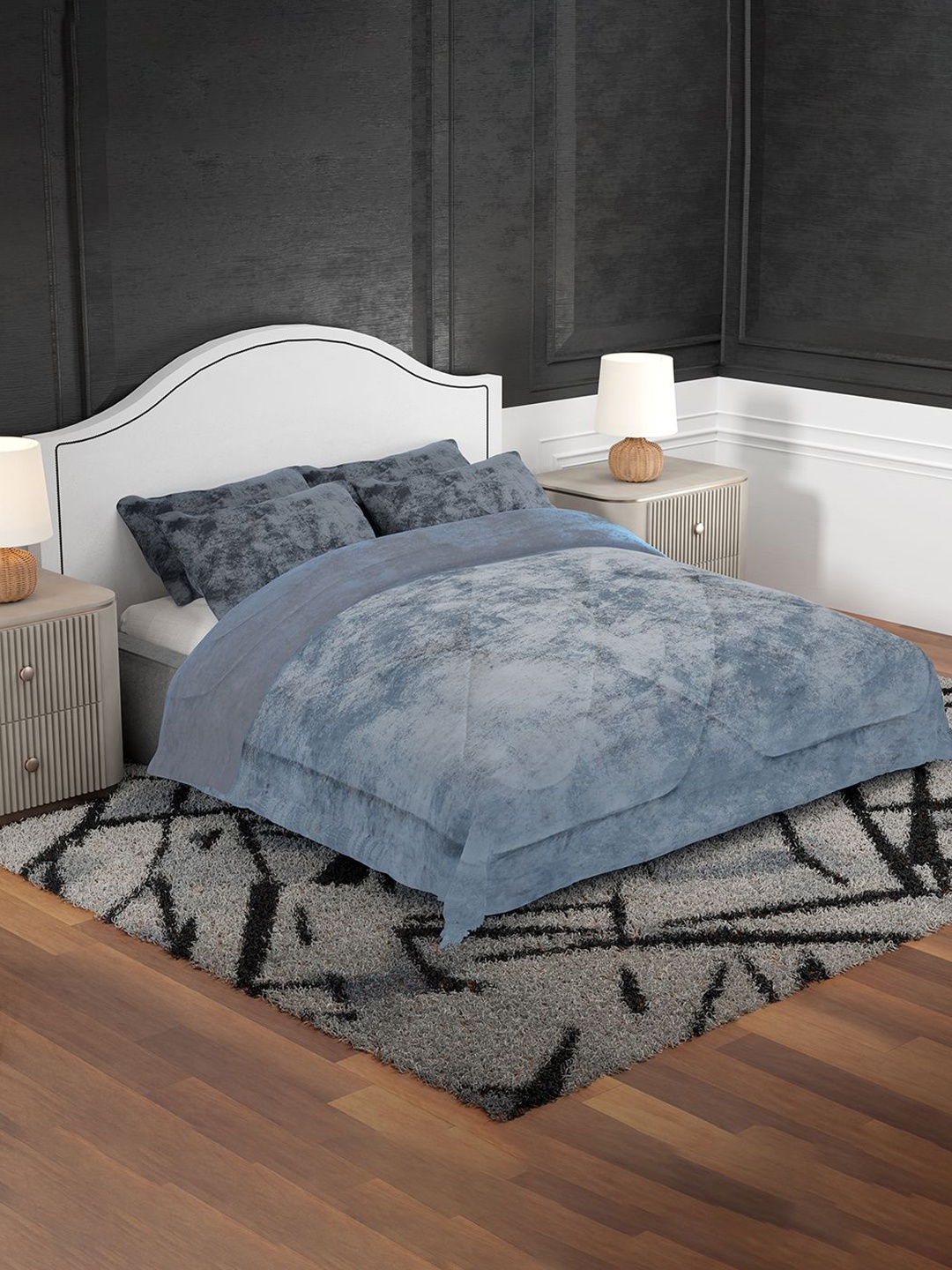 

Kuber Industries Grey Geometric Mild Winter 500 GSM Double Bed Comforter