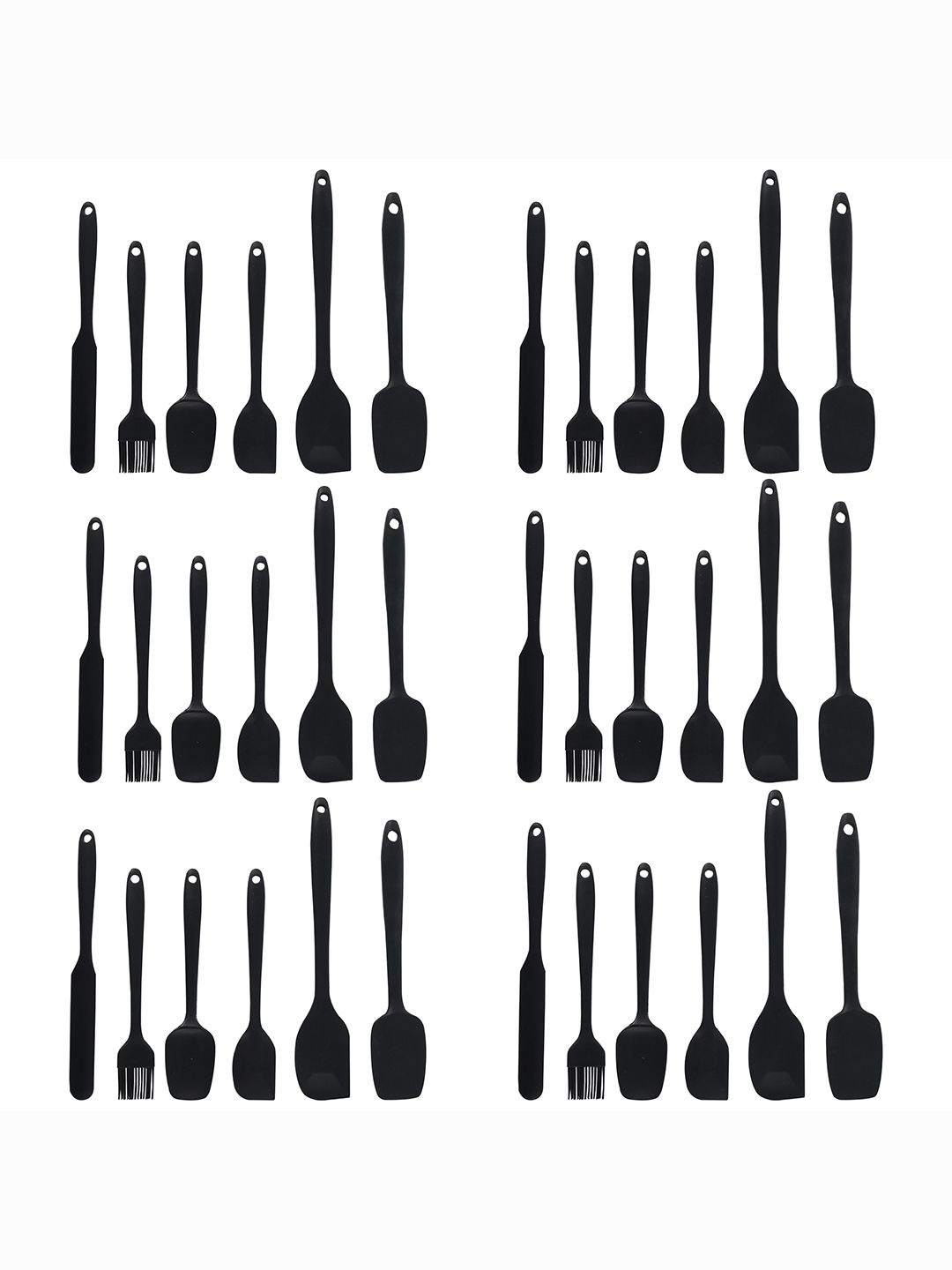 

Kuber Industries Black 36 Pieces Silicone Nonstick Spatula Set