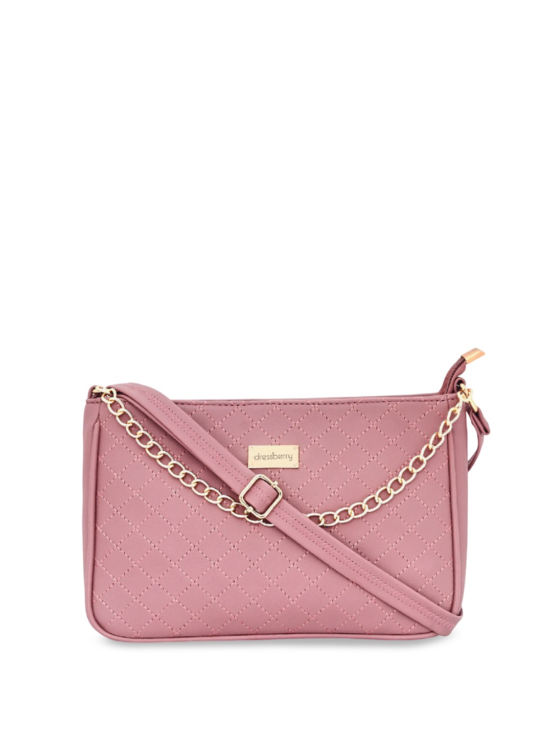 

DressBerry PU Sling Bag with Quilted, Pink