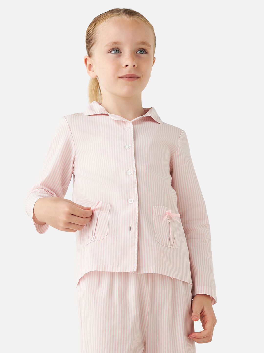 

Juniors by Babyshop Girls Striped Night suit, Pink
