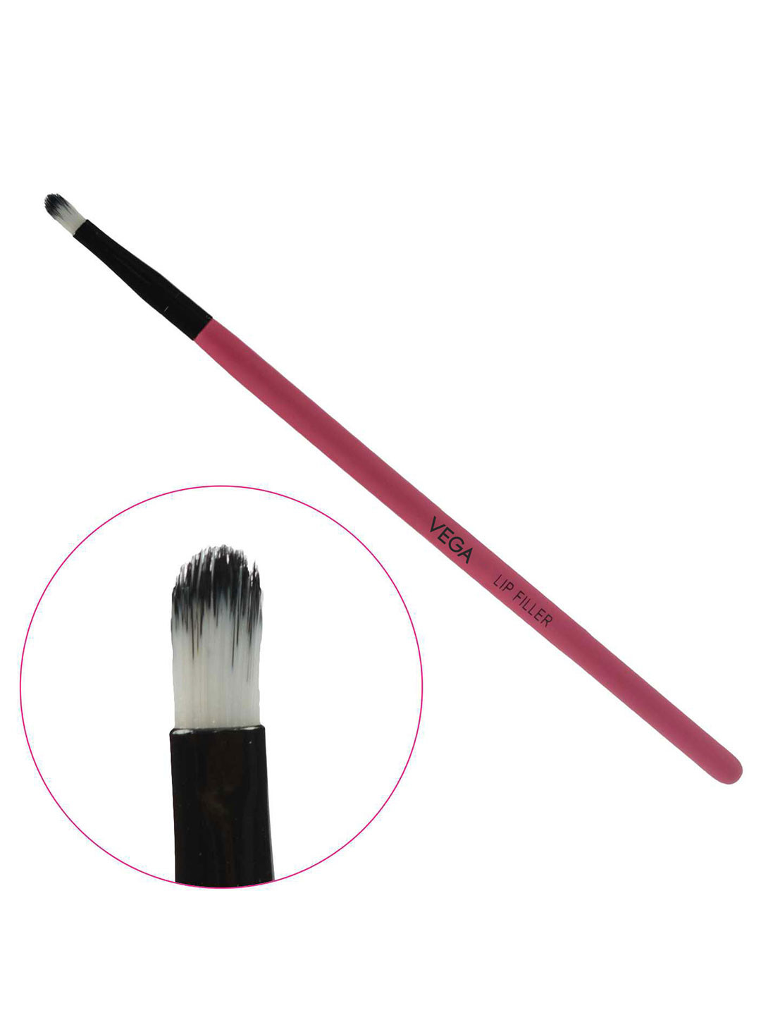 

VEGA Wooden Handle Lip Filler Brush - MBP 12, Pink
