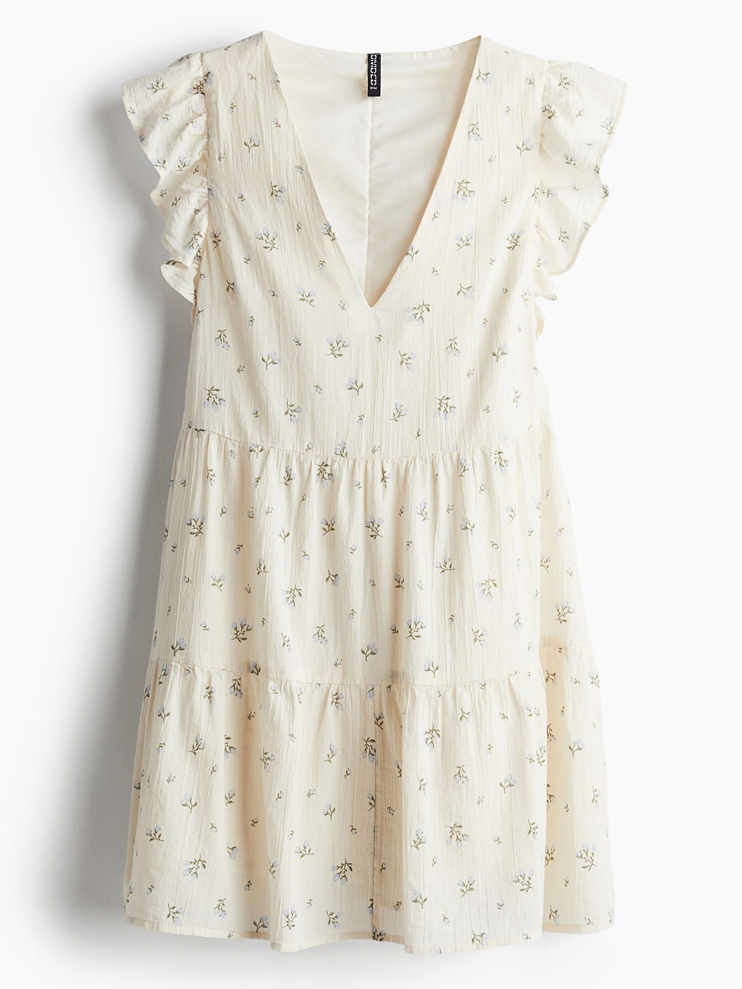 

H&M Flutter-Sleeved A-Line Dress, White