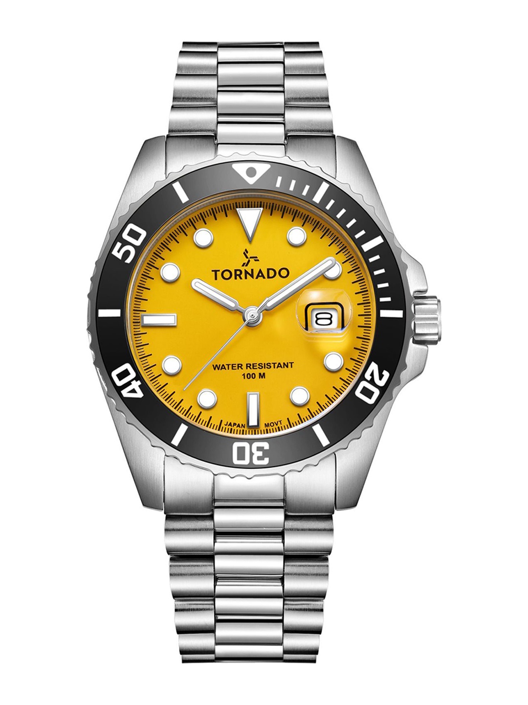 

TORNADO Men Dial & Stainless Steel Bracelet Style Straps Analogue Watch T22001-SBSYB, Yellow