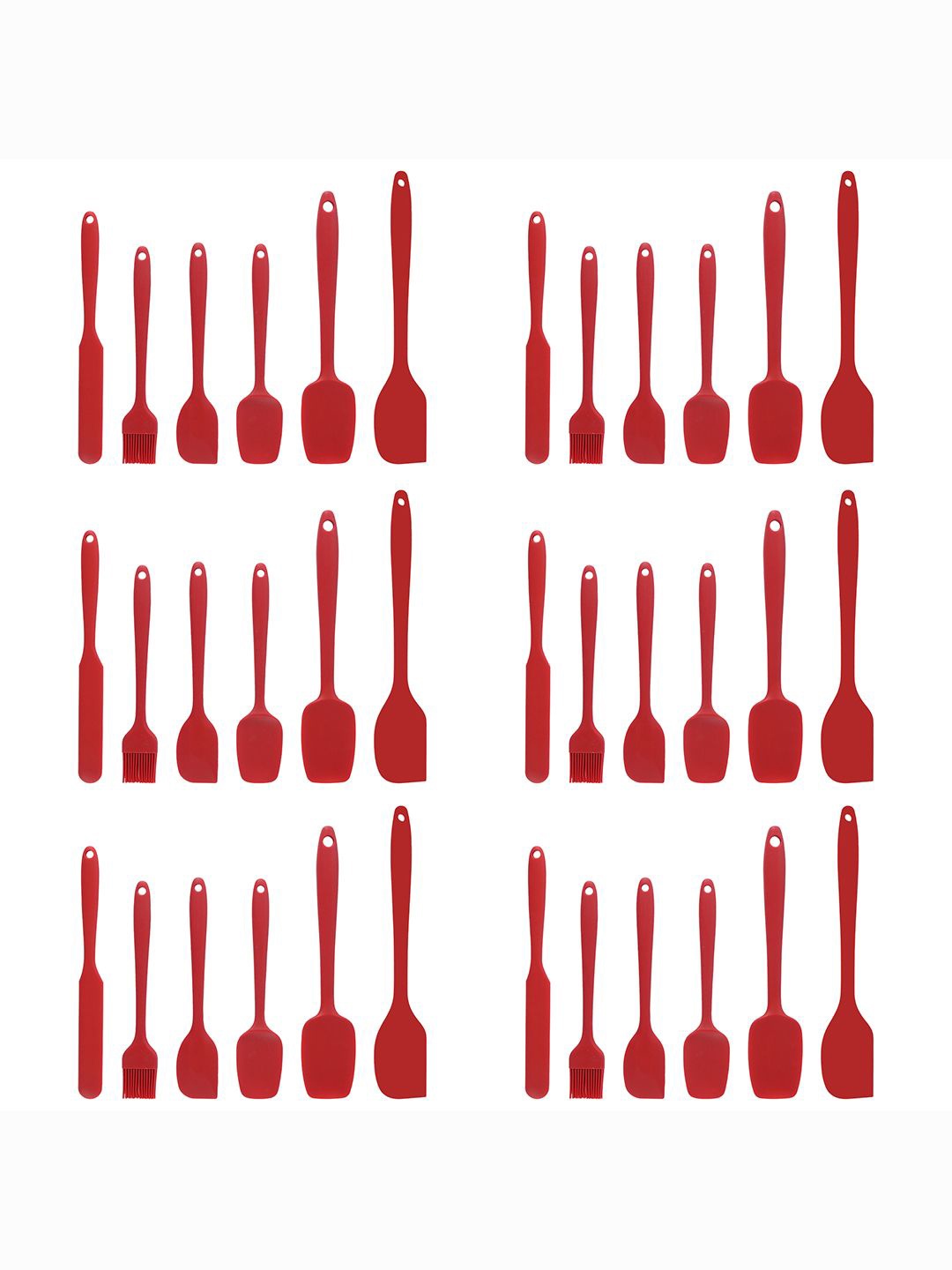 

Kuber Industries Red 36 Pieces Silicone Nonstick Spatula Set