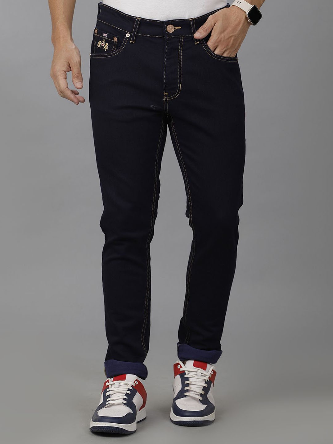 

Double Two Men Lean Slim Fit Jeans, Blue