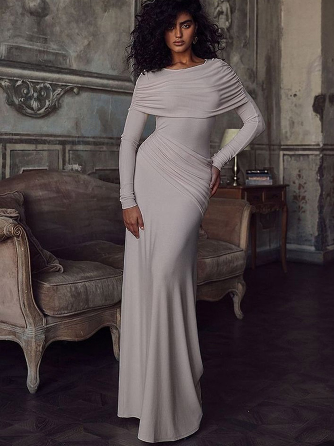 

LULU & SKY Sheath Maxi Dress, Grey
