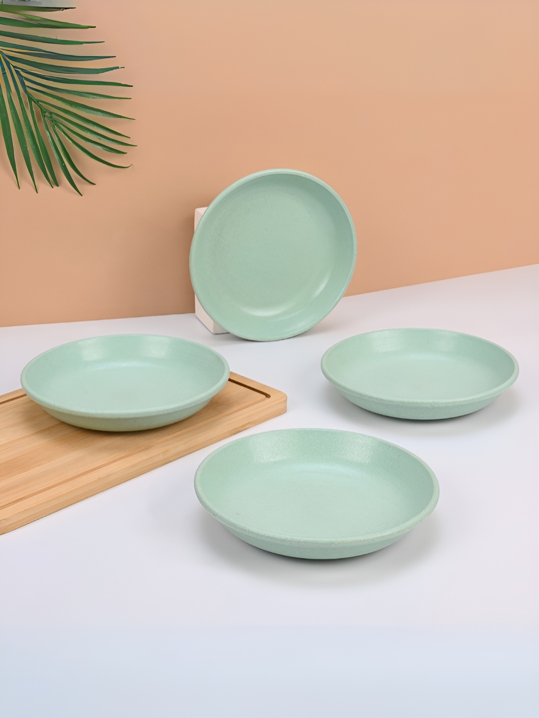 

eha Green 4 Pieces Dishwasher Safe Plates