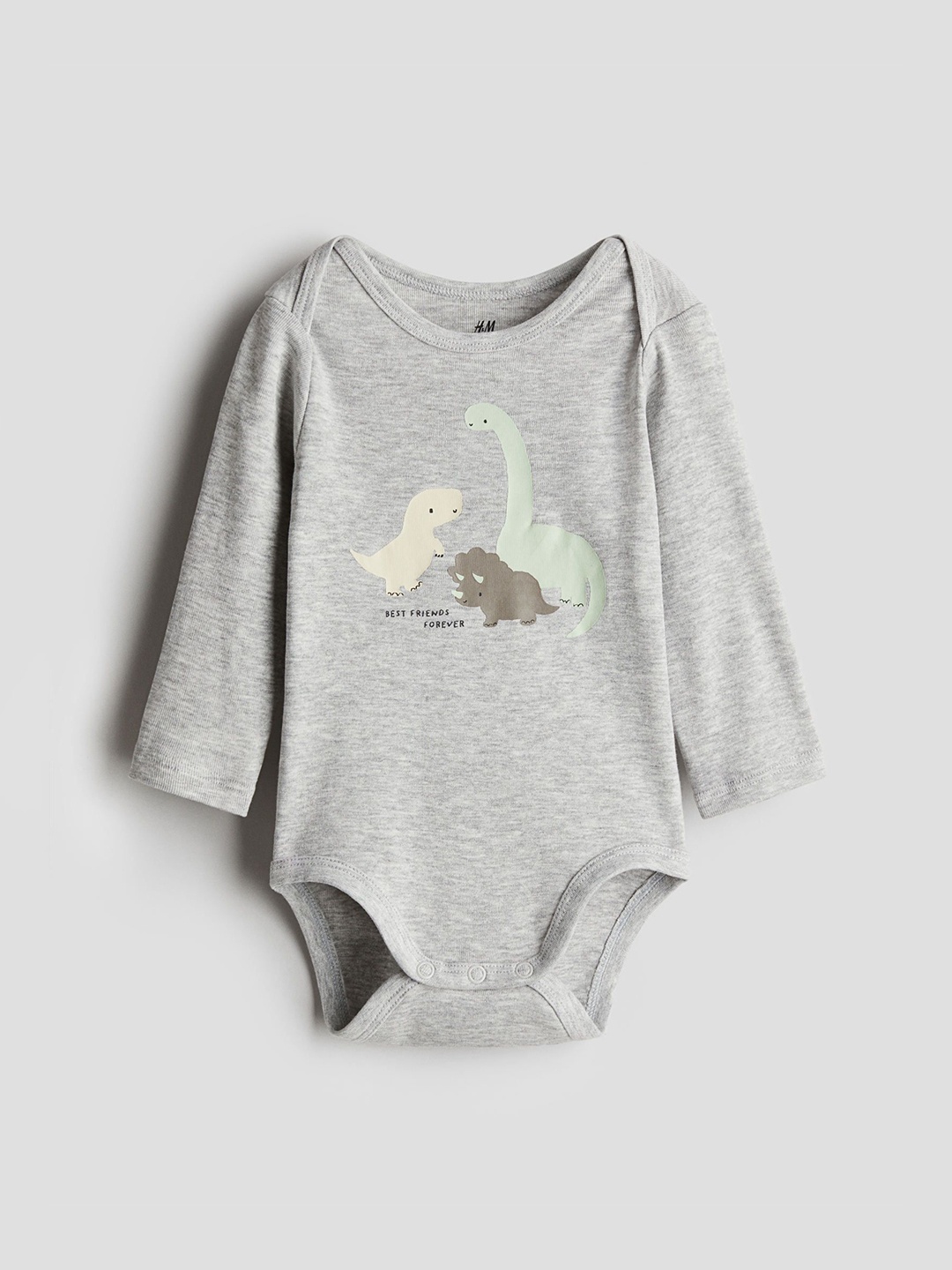 

H&M Envelope-Neck Bodysuit, Grey