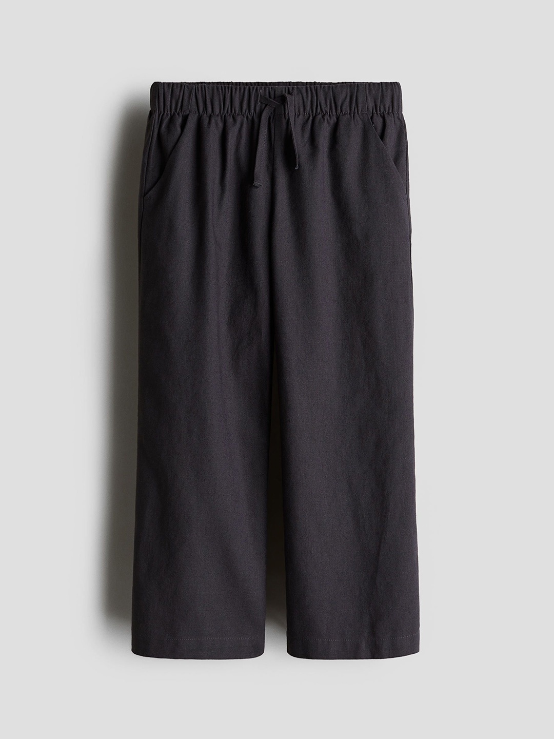 

H&M Linen-Blend Joggers, Black