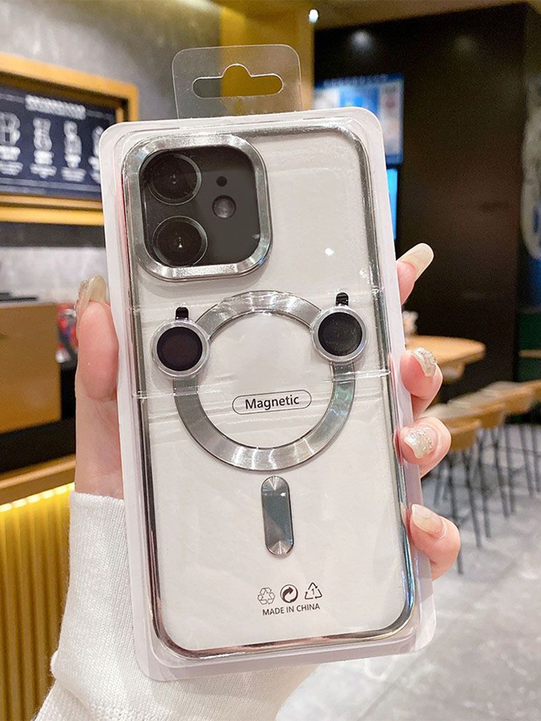 

Luxury Kase Solid Printed iPhone 11 Back Case Mobile Accessories, Silver