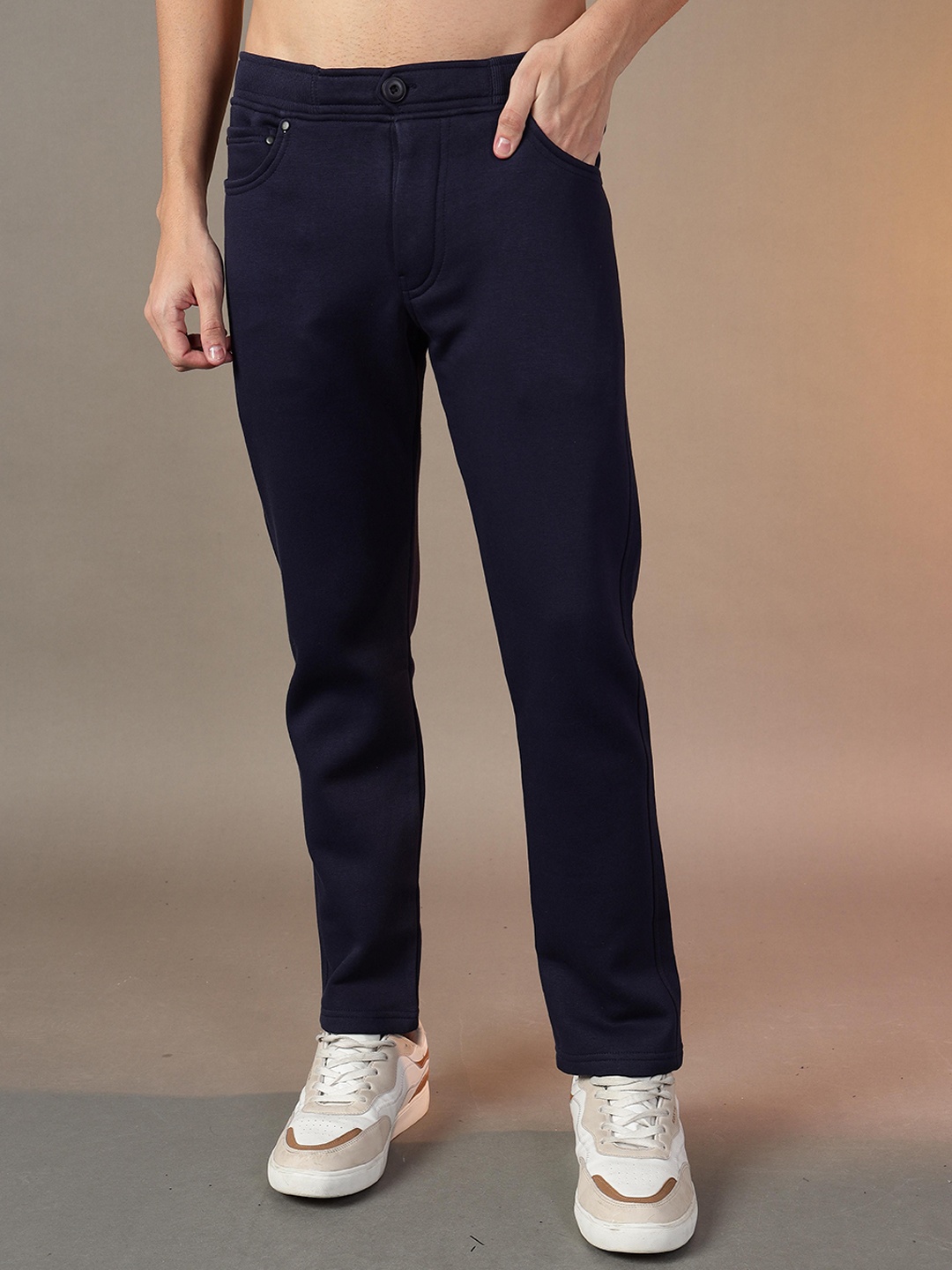 

FCK GOLD Men High-Rise Trousers, Navy blue